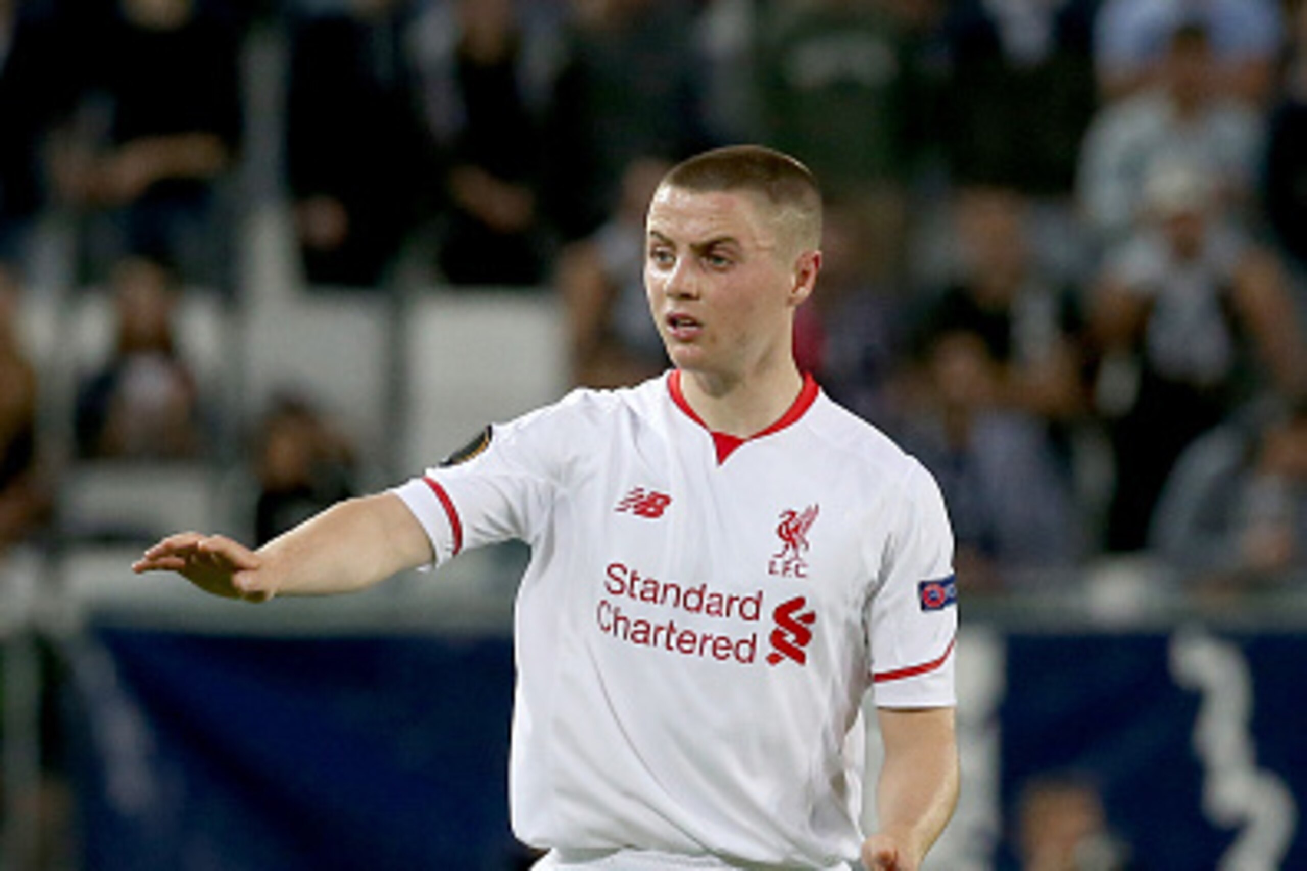 BORDEAUX, FRANCE - SEPTEMBER 17: Jordan Rossiter for Liverpool FC during the Europa League game between FC Girondins de Bordeaux and Liverpool FC at Matmut Atlantique Stadium on September 17, 2015 in Bordeaux, France. (Photo by Romain Perrocheau/Getty Im BORDEAUX, FRANCE - SEPTEMBER 17: Jordan Rossiter for Liverpool FC during the Europa League game between FC Girondins de Bordeaux and Liverpool FC at Matmut Atlantique Stadium on September 17, 2015 in Bordeaux, France. (Photo by Romain Perrocheau/Getty Im