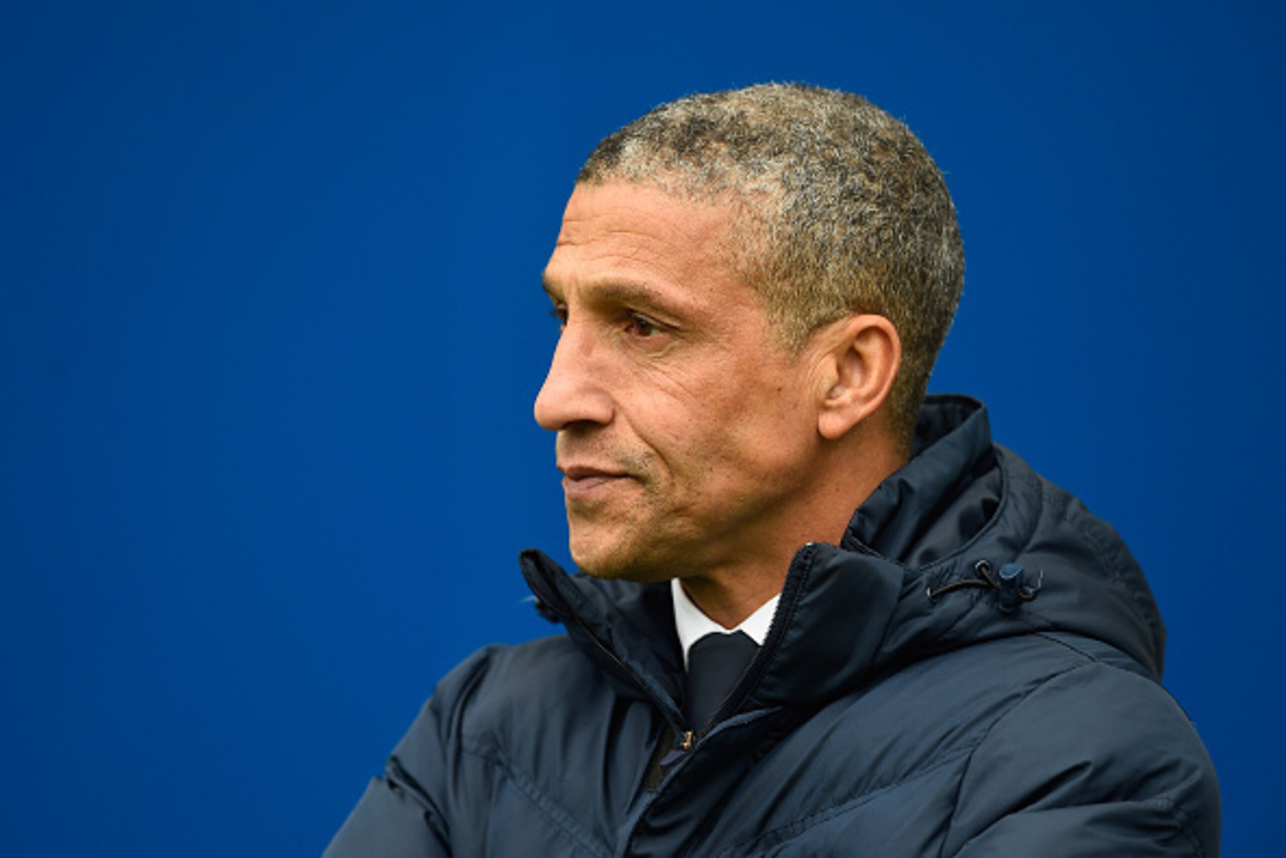 BRIGHTON, ENGLAND - MAY 02:  Brighton manager Chris Hughton looks on during the Sky Bet Championship match between Brighton and Hove Albion and Derby County at the Amex Stadium mhon May 02, 2016 in Brighton, England.  (Photo by Mike Hewitt/Getty Images)