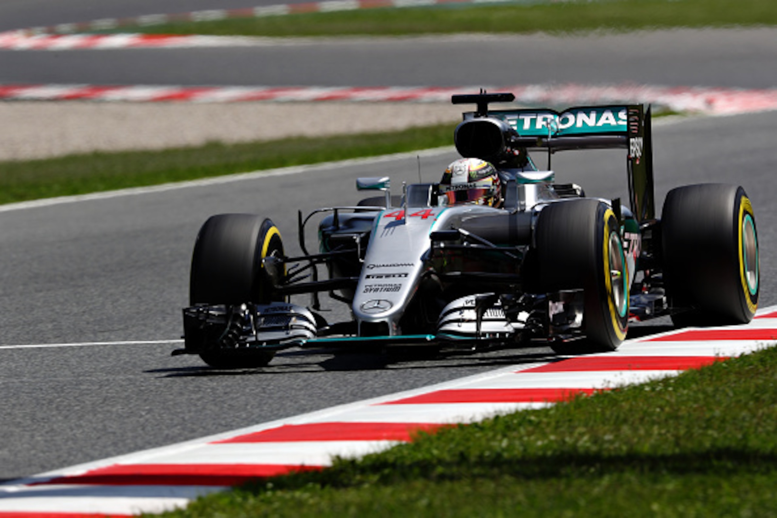 MONTMELO, SPAIN - MAY 14: Lewis Hamilton of Great Britain driving the (44) Mercedes AMG Petronas F1 Team Mercedes F1 WO7 Mercedes PU106C Hybrid turbo on track during qualifying for the Spanish Formula One Grand Prix at Circuit de Catalunya on May 14, 2016