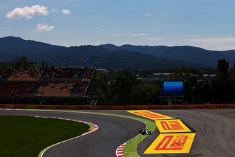 MONTMELO, SPAIN - MAY 14: Lewis Hamilton of Great Britain driving the (44) Mercedes AMG Petronas F1 Team Mercedes F1 WO7 Mercedes PU106C Hybrid turbo goes off the track during final practice ahead of the Spanish Formula One Grand Prix at Circuit de Catalu