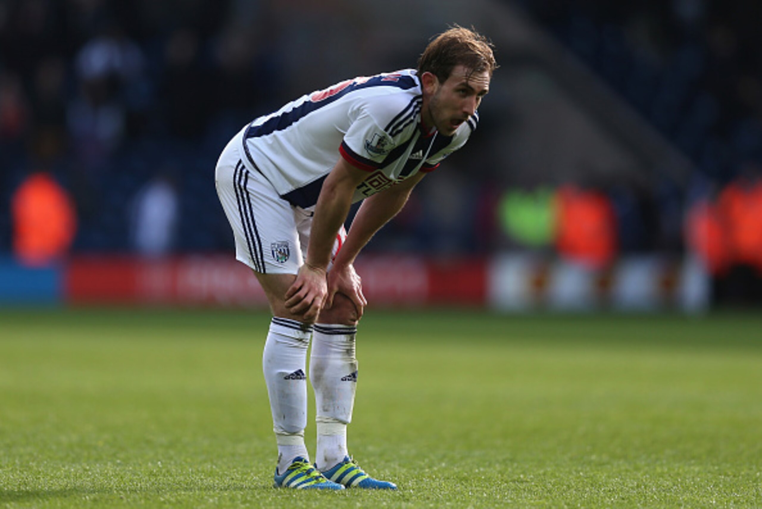 WEST BROMWICH, ENGLAND - APRIL 16: Craig Dawson of West Bromwich Albion reacts folliwing his sides defeat during the Barclays Premier League match between West Bromwich Albion and Watford at The Hawthorns on April 16, 2016 in West Bromwich, England.  (Pho