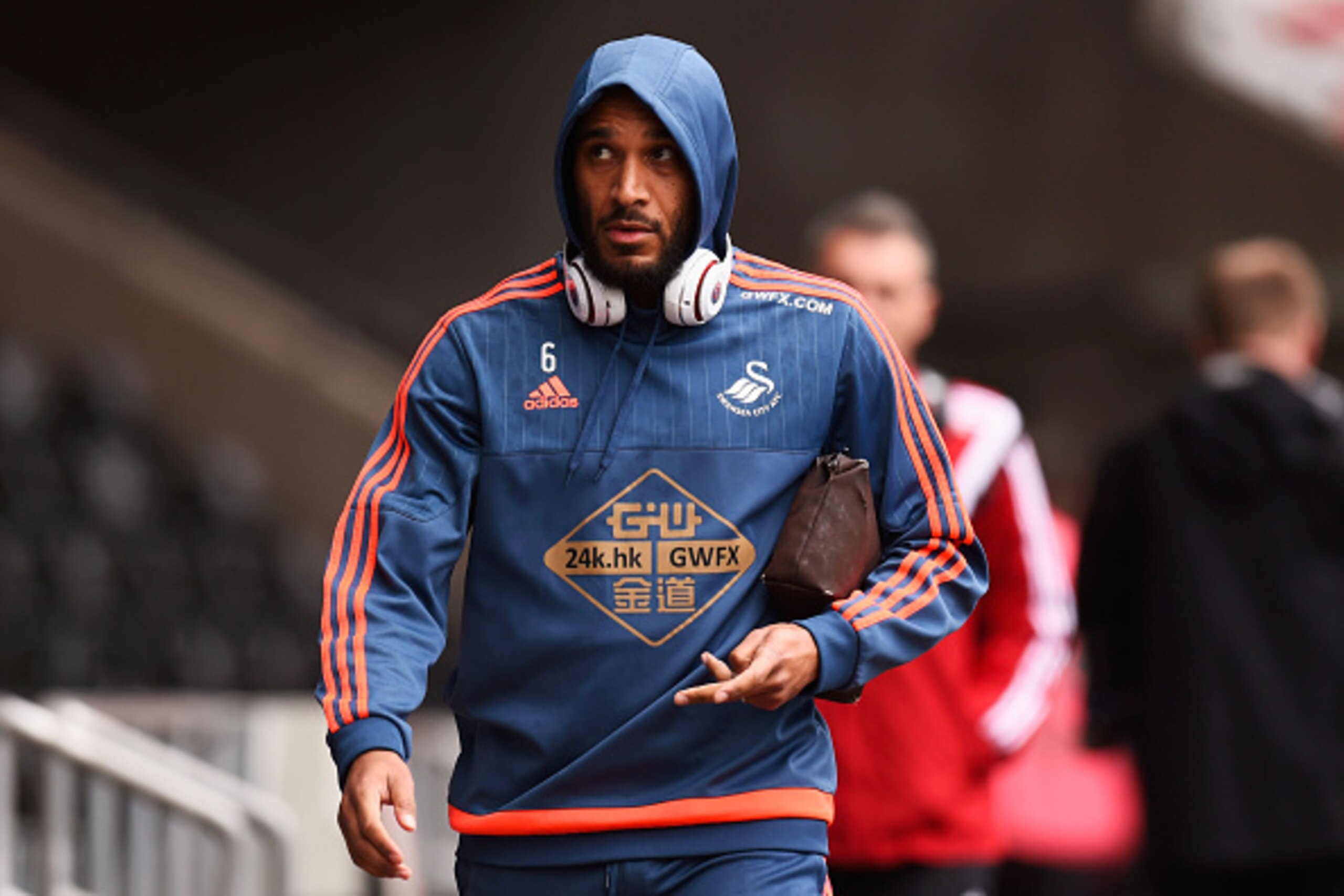 SWANSEA, WALES - MAY 01: Ashley Williams of Swansea City arrives for the Barclays Premier League match between Swansea City and Liverpool at The Liberty Stadium on May 1, 2016 in Swansea, Wales.  (Photo by Stu Forster/Getty Images)