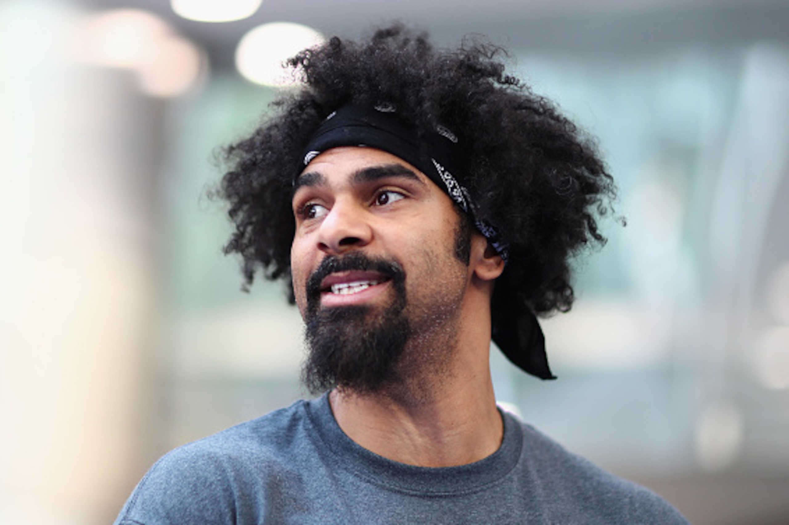 LONDON, ENGLAND - MAY 16:  David Haye of Great Britain looks on during his media work out ahead of his fight against Arnold Gjergjaj at Jubilee Place, Canary Wharf on May 16, 2016 in London, England.  (Photo by Julian Finney/Getty Images)
