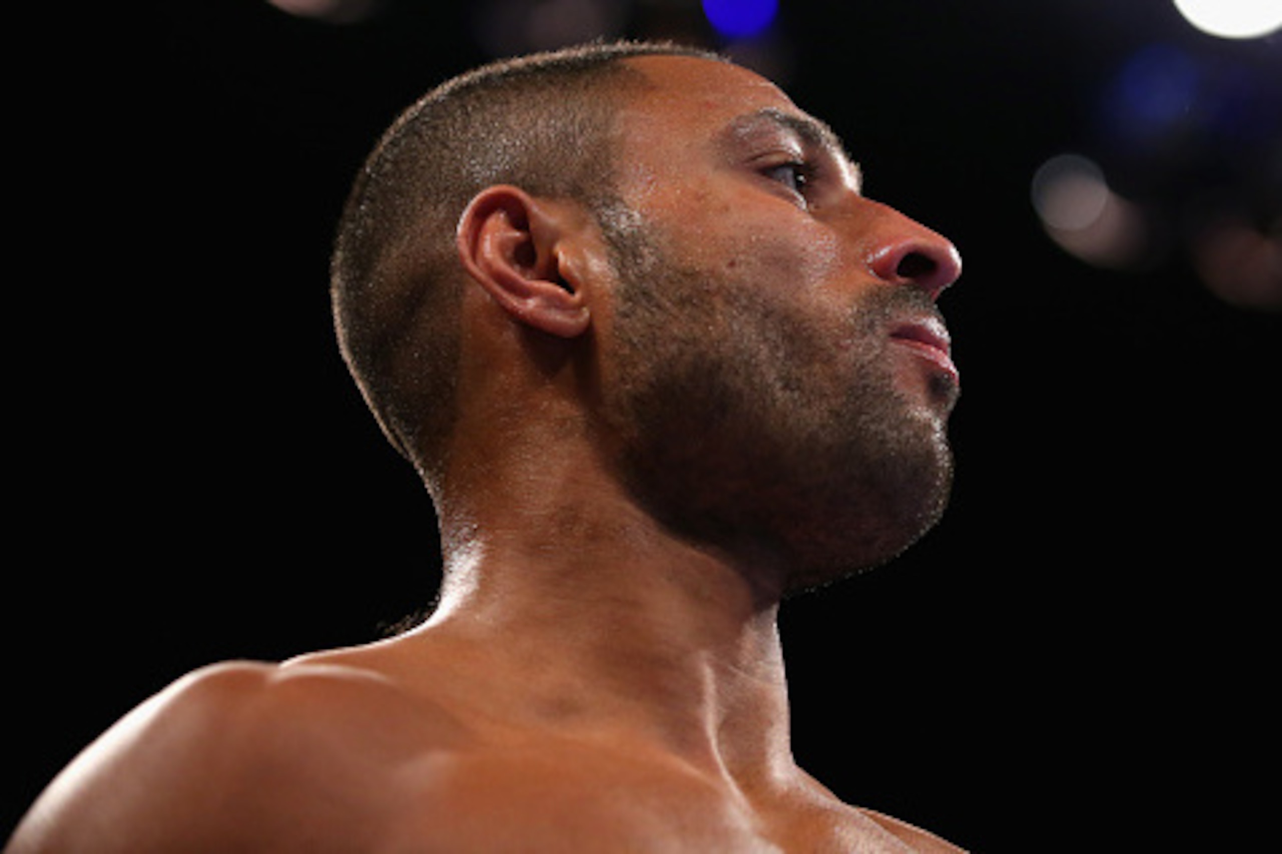 SHEFFIELD, ENGLAND - MARCH 26:  Kell Brook looks on prior to the IBF World Welterweight Championship between Kell Brook and Kevin Bizier at Sheffield Arena on March 26, 2016 in Sheffield, England.  (Photo by Alex Livesey/Getty Images)