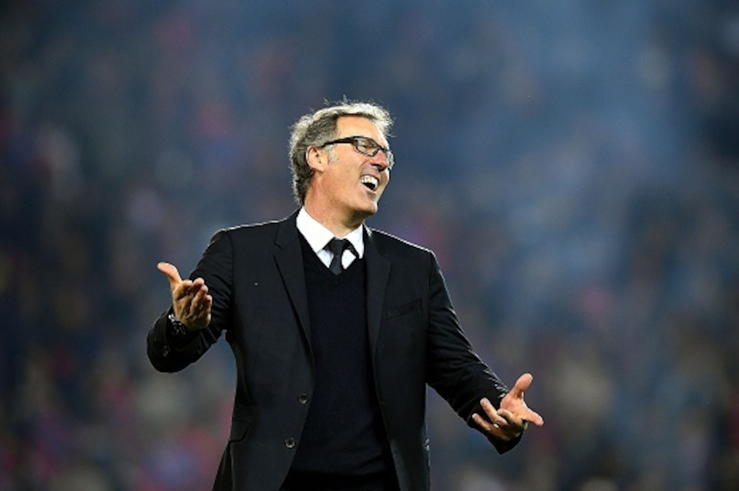 Paris Saint-Germain's French head coach Laurent Blanc reacts at the end of the French L1 football match between Paris Saint-Germain and Nantes at the Parc des Princes stadium in Paris on May 14, 2016.   / AFP / FRANCK FIFE        (Photo credit should read