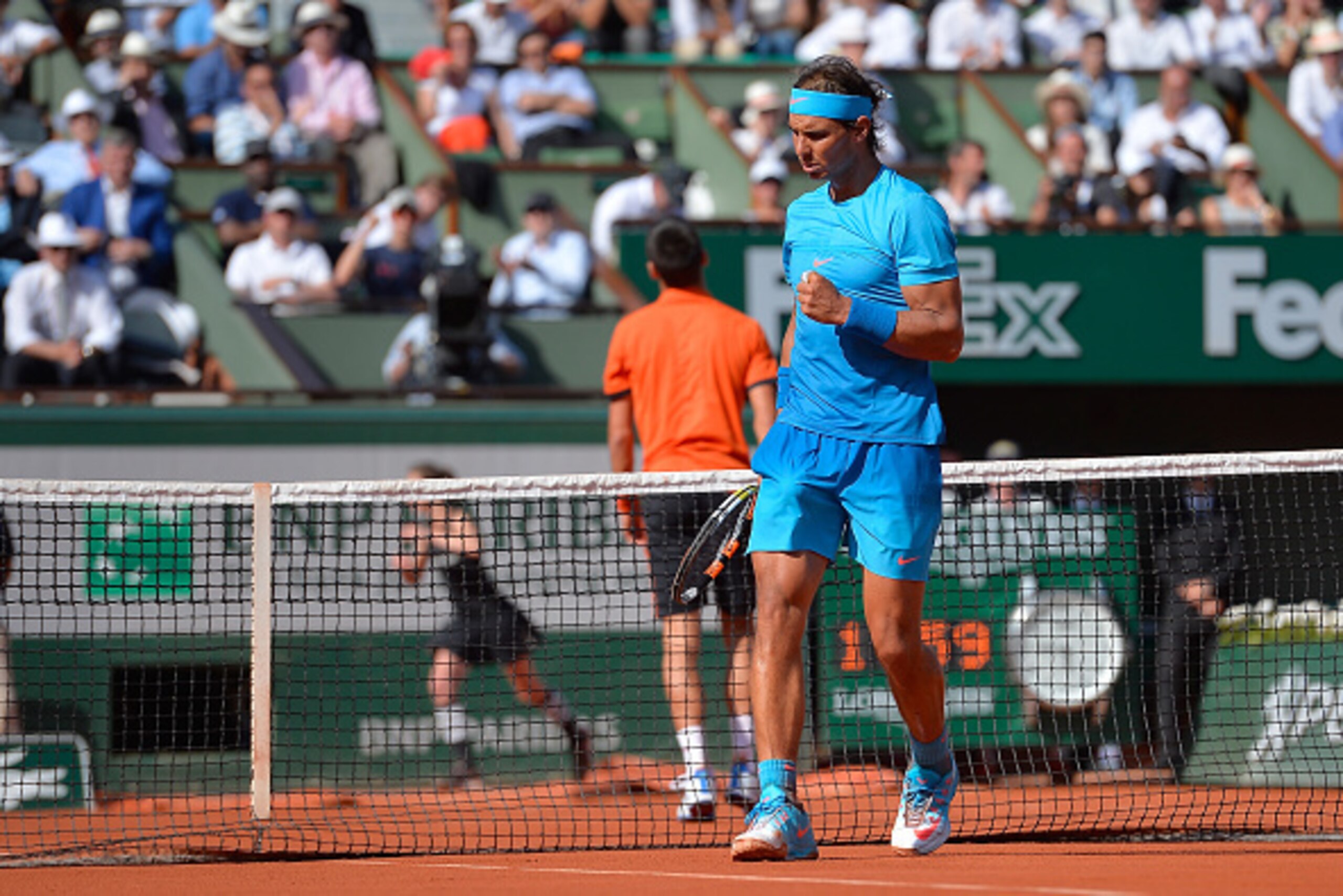 PARIS, FRANCE - JUNE 03:  Rafael Nadal of Spain reacts during his Men's quarter final match against Novak Djokovic of Serbia on day eleven of the 2015 French Open at Roland Garros on June 3, 2015 in Paris, France.  (Photo by Aurelien Meunier/Getty Images)
