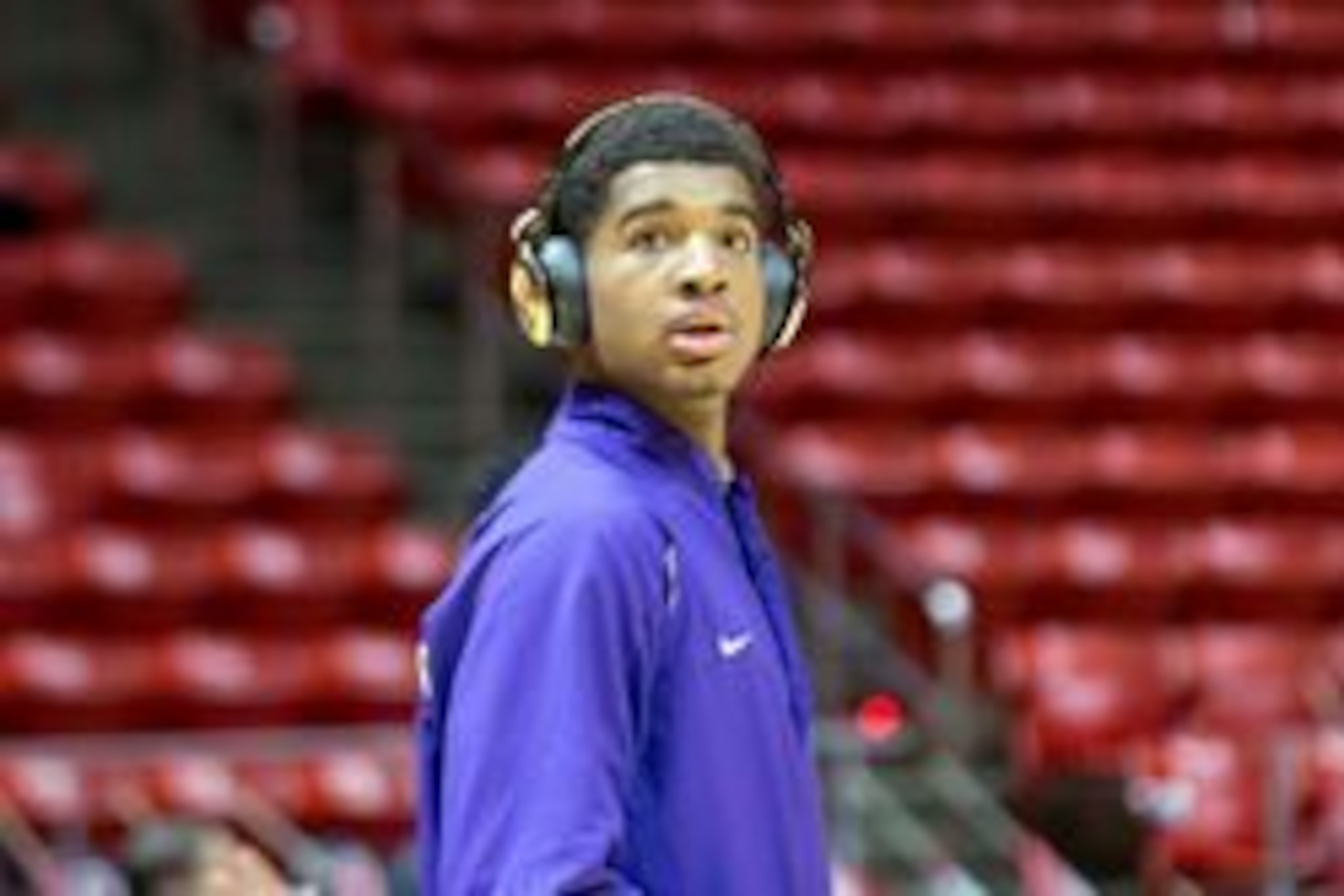 Feb 10, 2016; Salt Lake City, UT, USA; Washington Huskies forward Marquese Chriss (0) warms up prior to the game against the Utah Utes at Jon M. Huntsman Center. Mandatory Credit: Russ Isabella-USA TODAY Sports