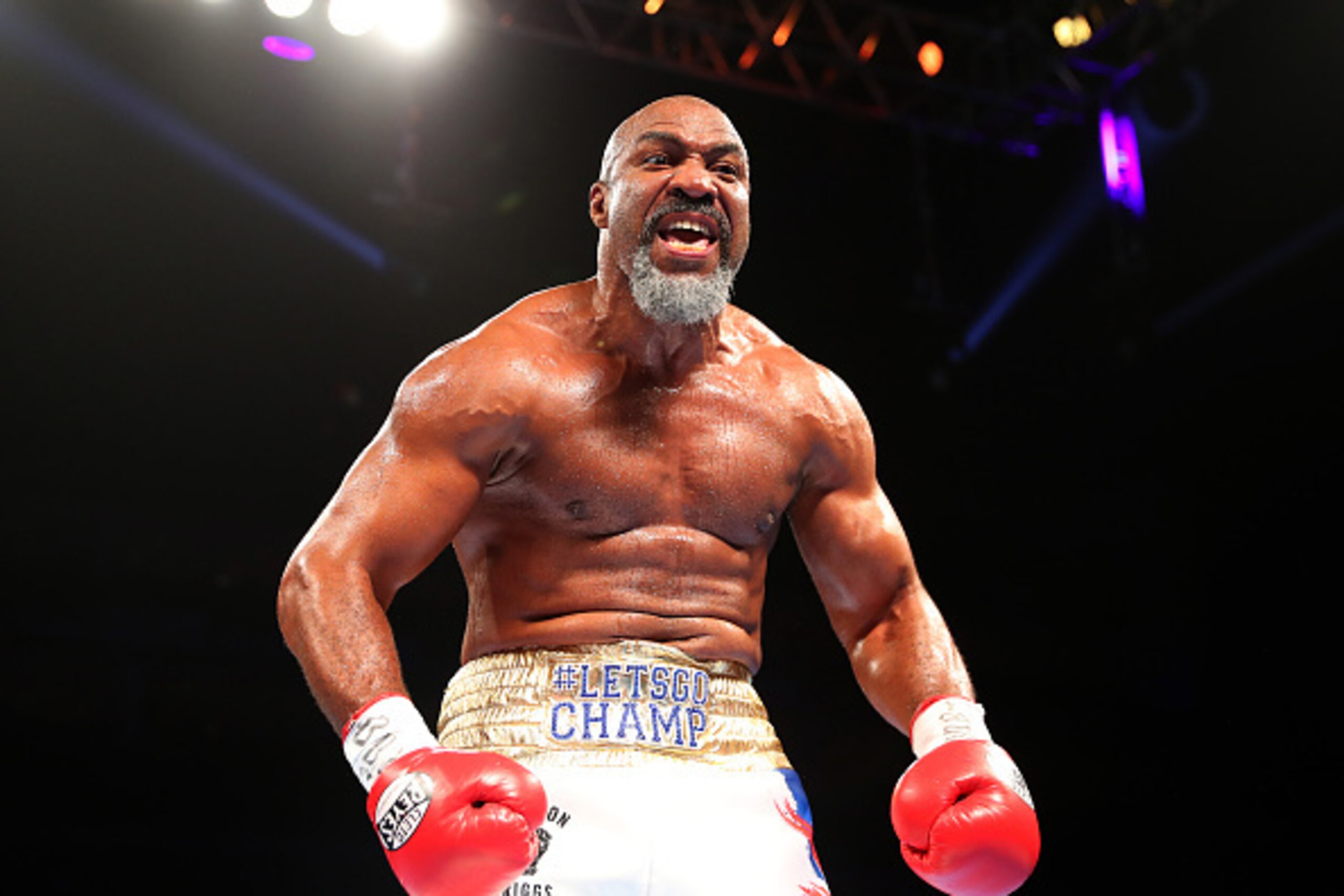 LONDON, ENGLAND - MAY 21:  Shannon Briggs celebrates victory over Emilio Ezequiel Zarate during a Heavyweight contest at The O2 Arena on May 21, 2016 in London, England.  (Photo by Richard Heathcote/Getty Images)