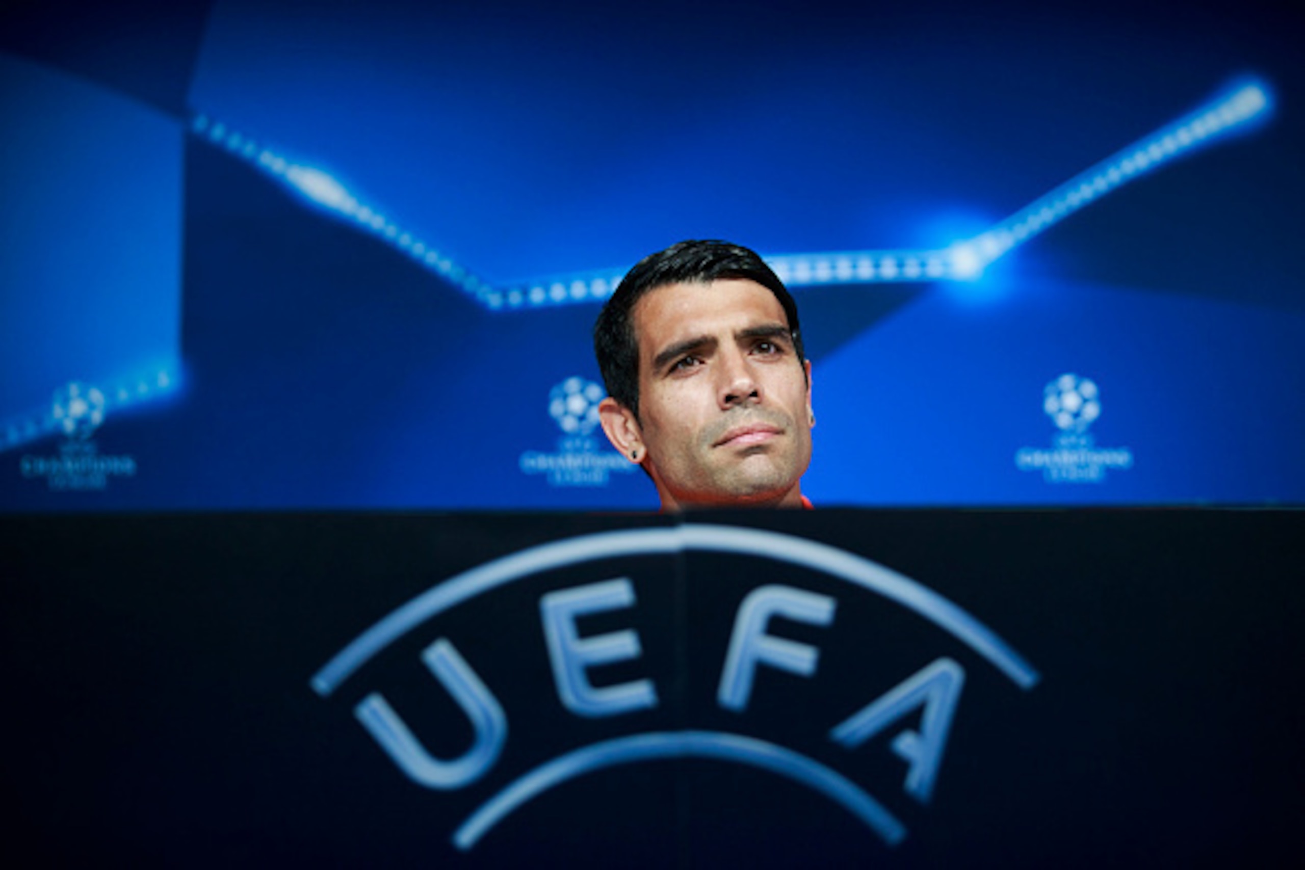 MADRID, SPAIN - MAY 21: Augusto Fernandez of Atletico de Madrid  attends press conference during the Club Atletico de Madrid Open Media Day ahead of the UEFA Champions League Final match against Real Madrid CF on May 21, 2016 in Majadahonda, Spain.