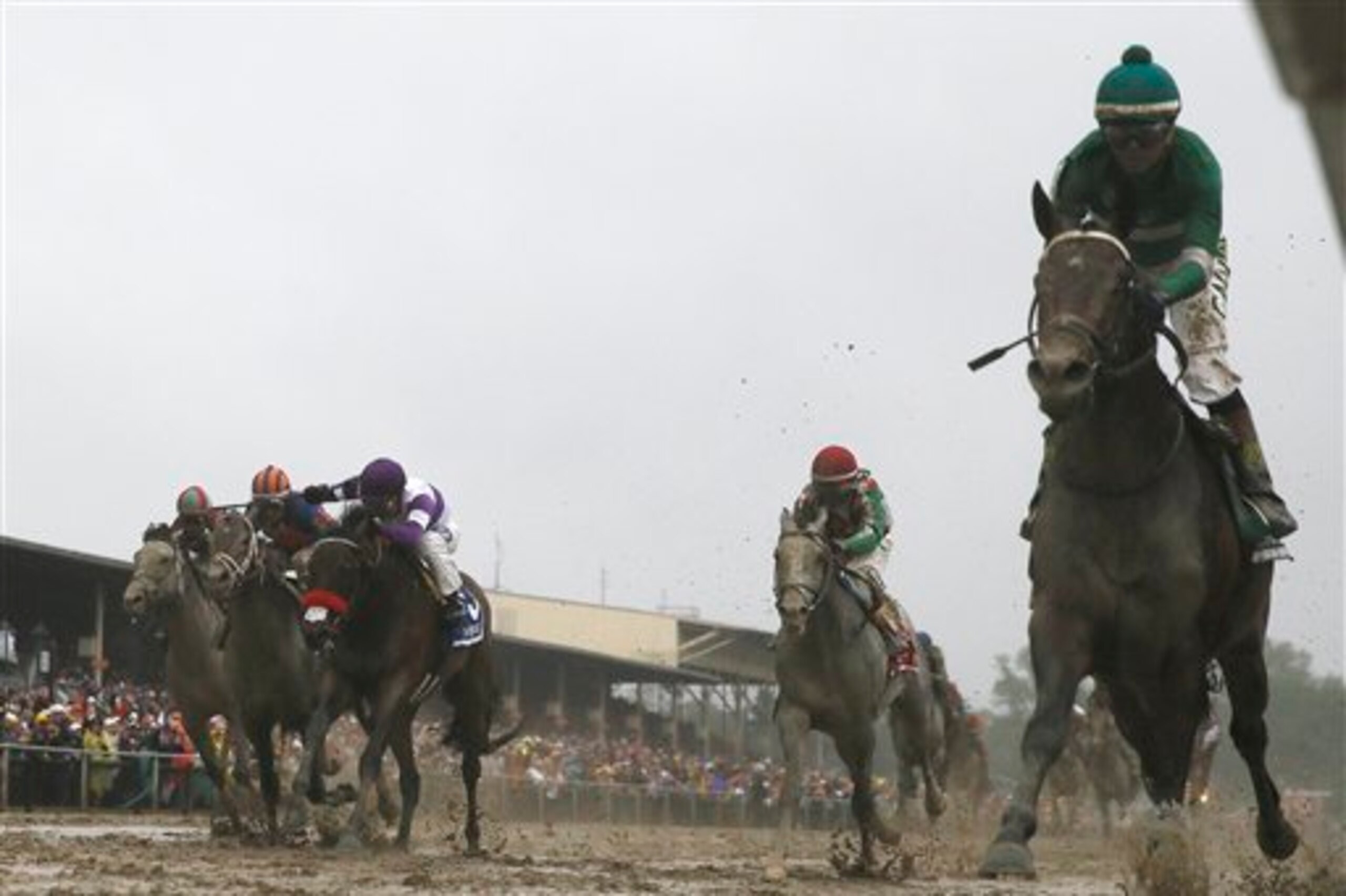 Exaggerator prevailed in what will be remembered as one of the muddiest Preaknesses ever.