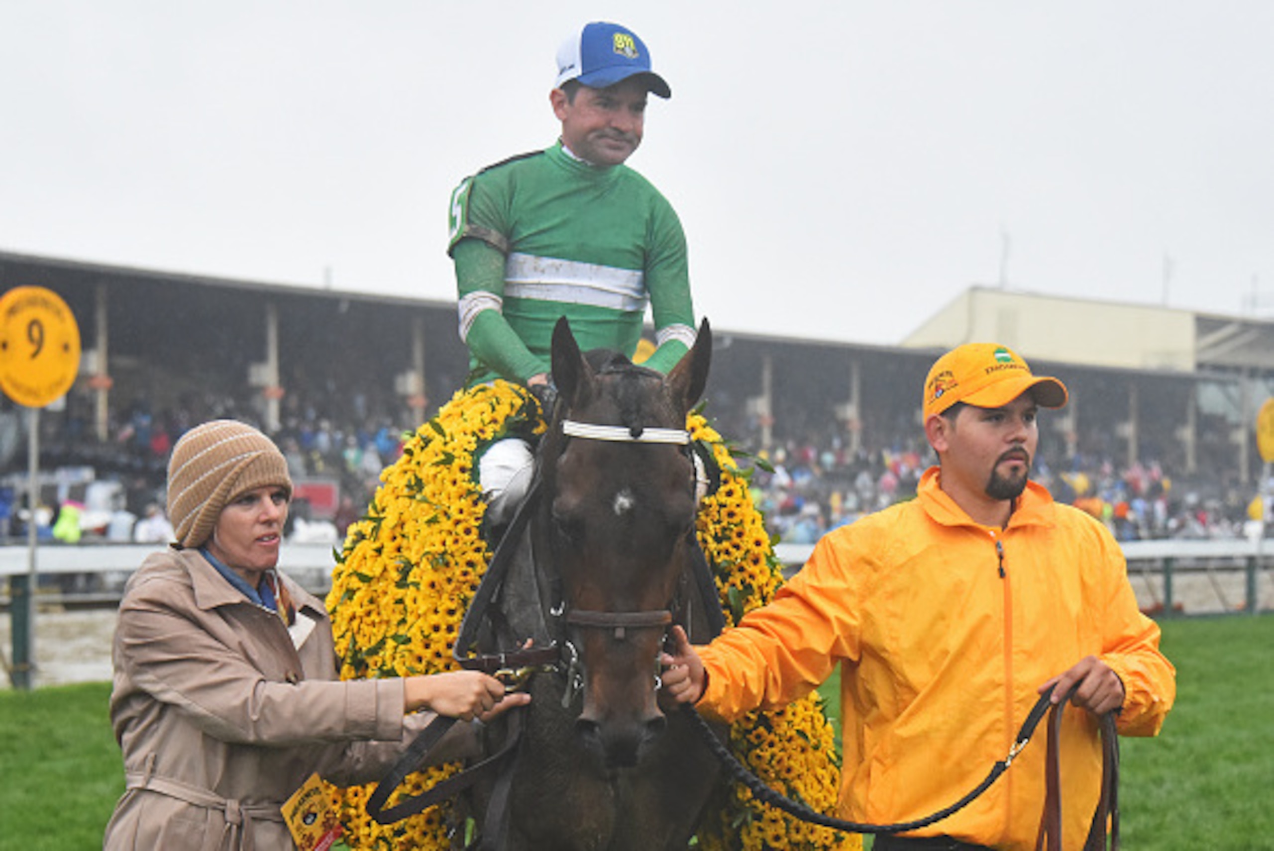 BALTIMORE, MD - MAY 21: Exaggerator with Kent Desormeaux up, wins the Preakness Stakes , on May 21, 2016 at Pimlico Race Course, Baltimore.  (Photo by Horsephotos/Getty Images)