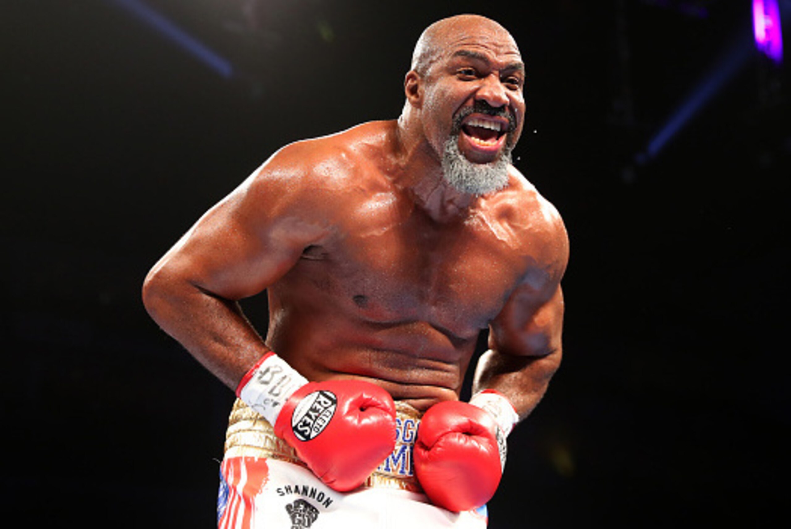 LONDON, ENGLAND - MAY 21:  Shannon Briggs celebrates victory over Emilio Ezequiel Zarate during a Heavyweight contest at The O2 Arena on May 21, 2016 in London, England.  (Photo by Richard Heathcote/Getty Images)