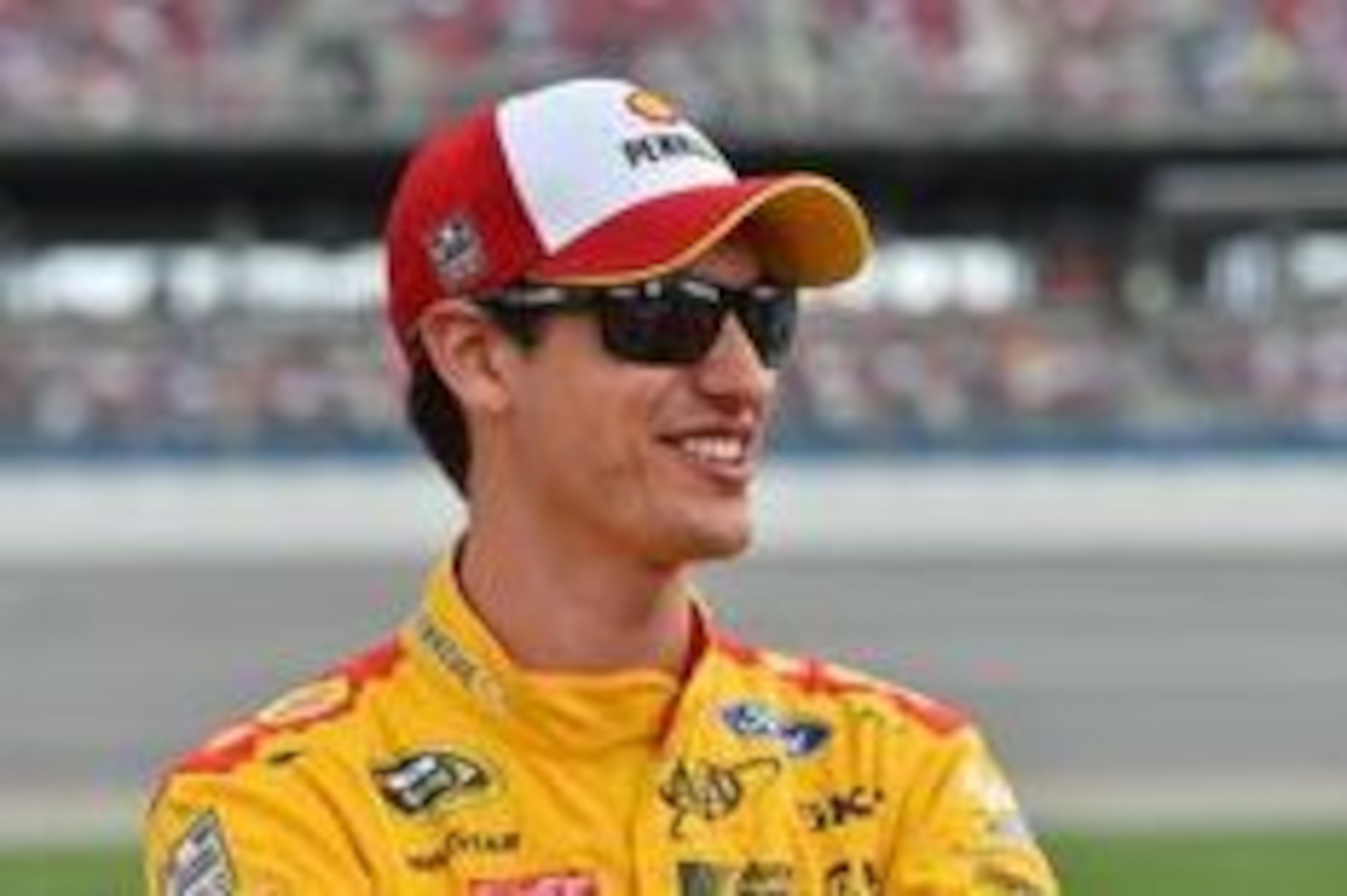 May 1, 2016; Talladega, AL, USA; NASCAR Sprint Cup Series driver Joey Logano looks on before the GEICO 500 at Talladega Superspeedway. Mandatory Credit: Jasen Vinlove-USA TODAY Sports May 1, 2016; Talladega, AL, USA; NASCAR Sprint Cup Series driver Joey Logano looks on before the GEICO 500 at Talladega Superspeedway. Mandatory Credit: Jasen Vinlove-USA TODAY Sports
