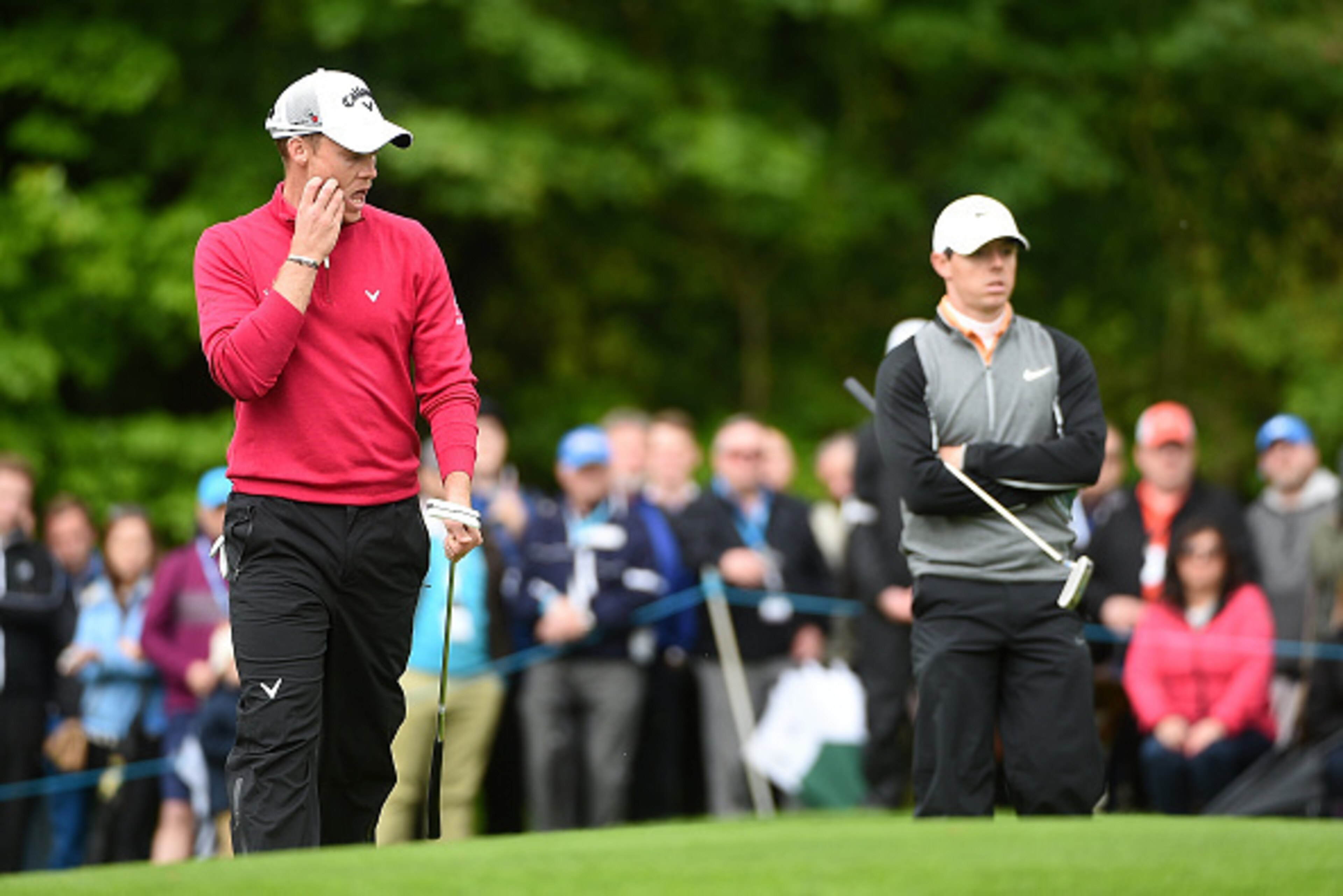 STRAFFAN, IRELAND - MAY 22:  Danny Willett of England reacts on the 16th green during the final round of the Dubai Duty Free Irish Open Hosted by the Rory Foundation at The K Club on May 22, 2016 in Straffan, Ireland.  (Photo by Ross Kinnaird/Getty Images