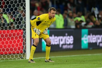 BASEL, SWITZERLAND - MAY 18:  Liverpool goalkeeper Simon Mignolet during the UEFA Europa League Final match between Liverpool and Sevilla at St. Jakob-Park on May 18, 2016 in Basel, Switzerland. (Photo by Catherine Ivill - AMA/Getty Images)