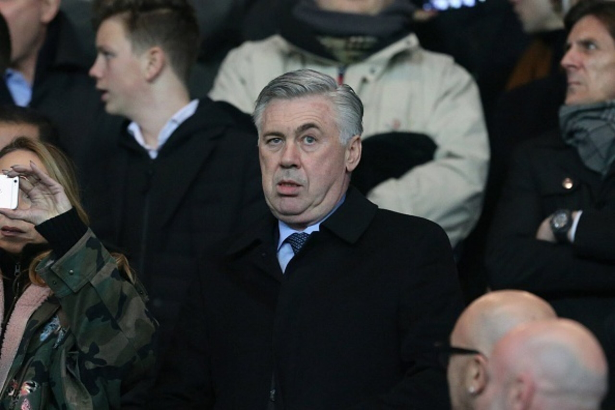 PARIS, FRANCE - FEBRUARY 16:  Carlo Ancelotti attends the UEFA Champions League round of 16 (first leg) between Paris Saint-Germain and Chelsea FC at Parc Des Princes on february 16, 2016 in Paris, France.  (Photo by Xavier Laine/Getty Images)