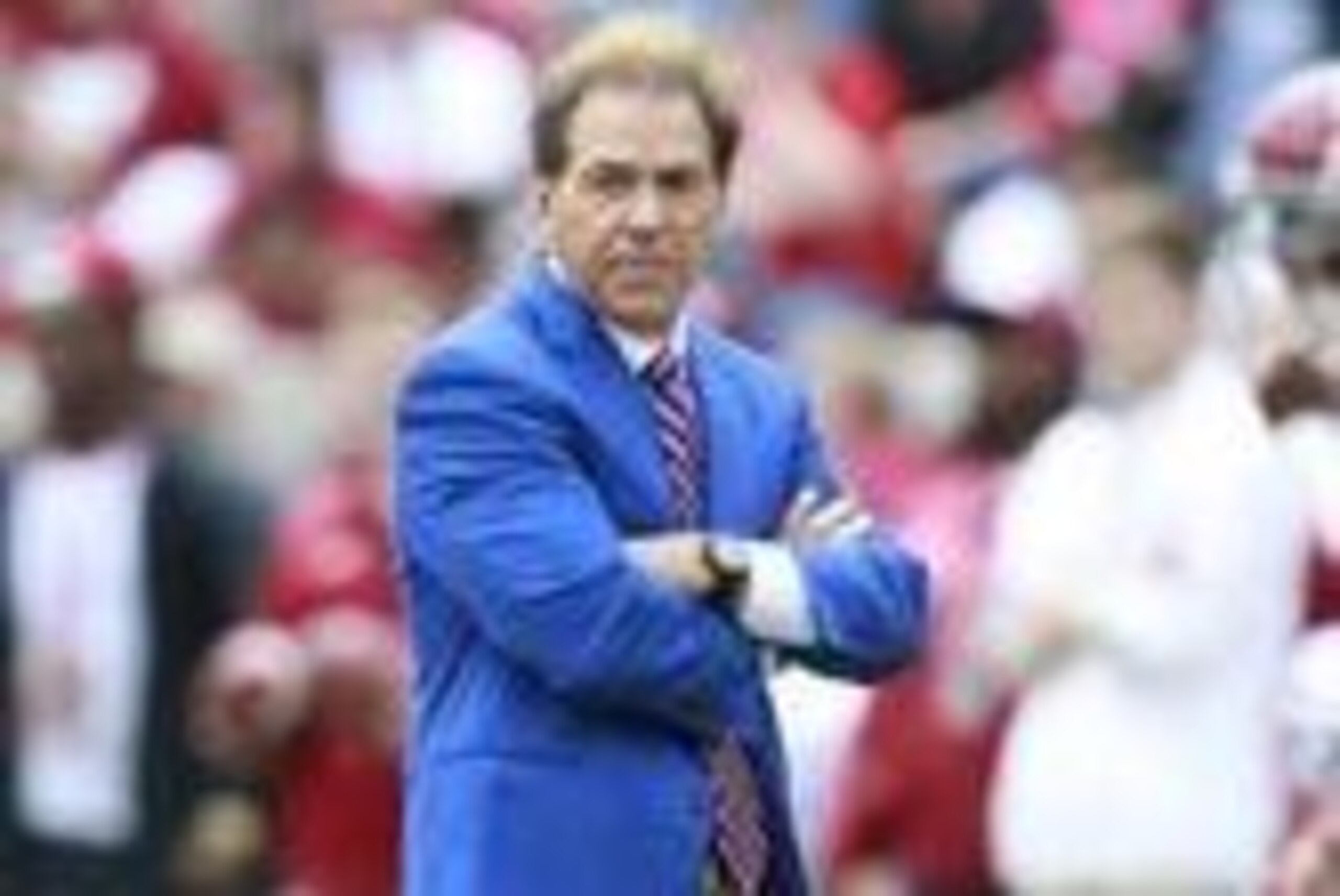 Apr 16, 2016; Tuscaloosa, AL, USA; Alabama Crimson Tide head coach Nick Saban during the annual A-day game at Bryant-Denny Stadium. Mandatory Credit: Marvin Gentry-USA TODAY Sports