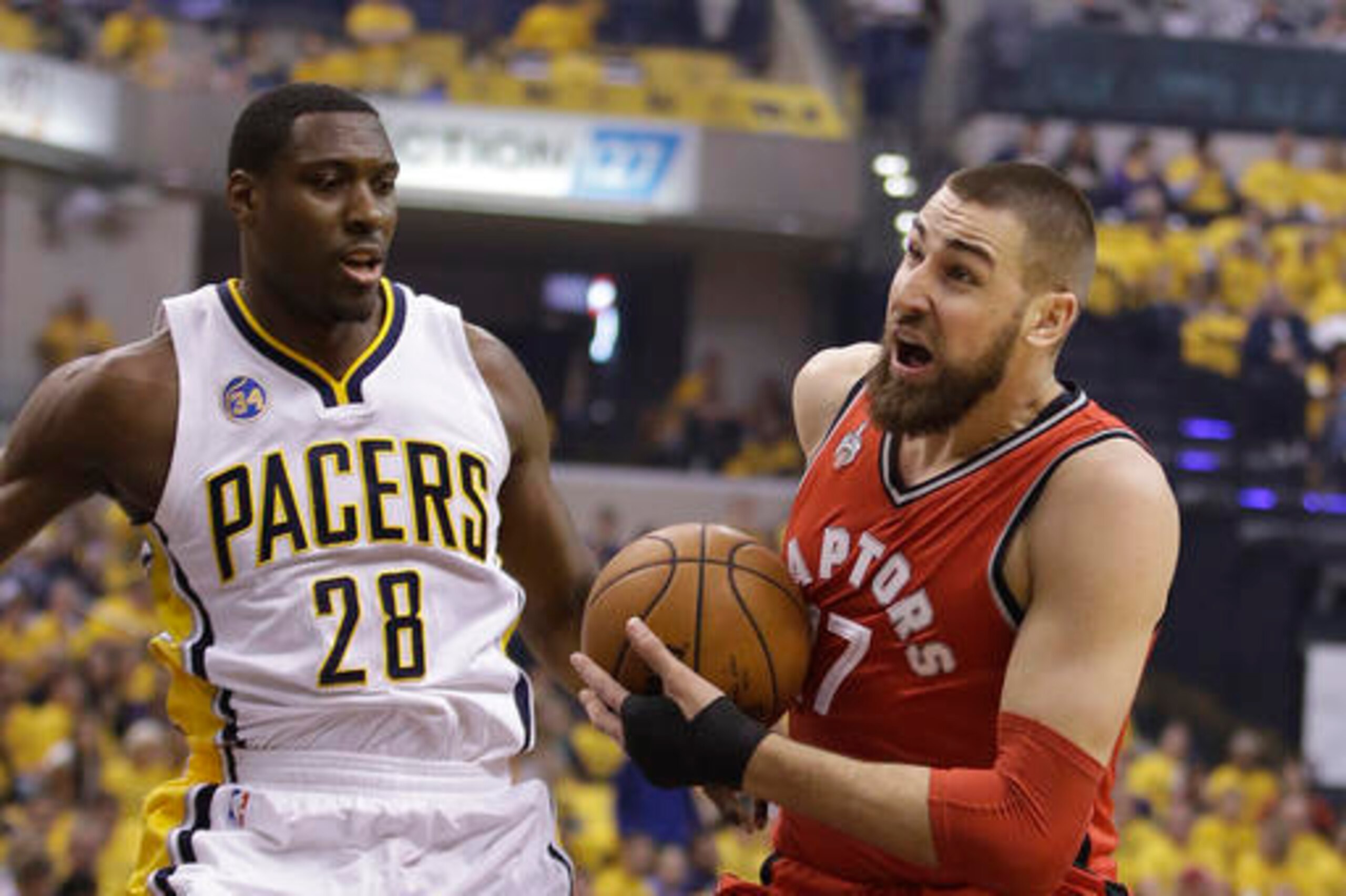 Jonas Valanciunas' post scoring could create problems for the Cavaliers' big men, but would he take away from Bismack Biyombo's role?