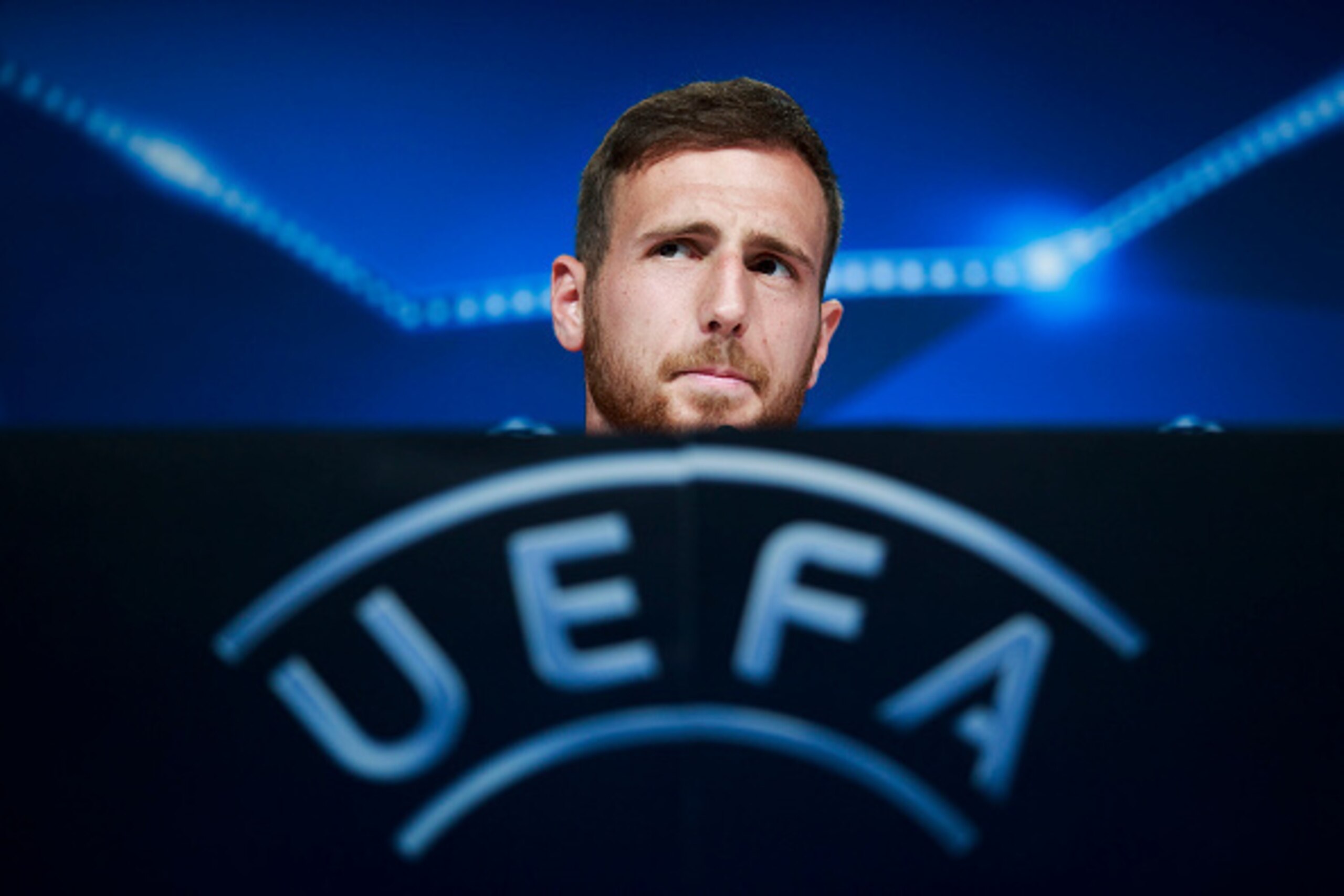 MADRID, SPAIN - MAY 21: Goalkeeper Jan Oblak of Atletico de Madrid attends a press conference during the Club Atletico de Madrid Open Media Day ahead of the UEFA Champions League Final match against Real Madrid CF on May 21, 2016 in Majadahonda, Spain.
