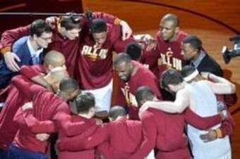 May 25, 2016; Cleveland, OH, USA; Cleveland Cavaliers forward LeBron James (23) reacts during introductions prior to game five of the Eastern conference finals of the NBA Playoffs at Quicken Loans Arena. Mandatory Credit: David Richard-USA TODAY Sports