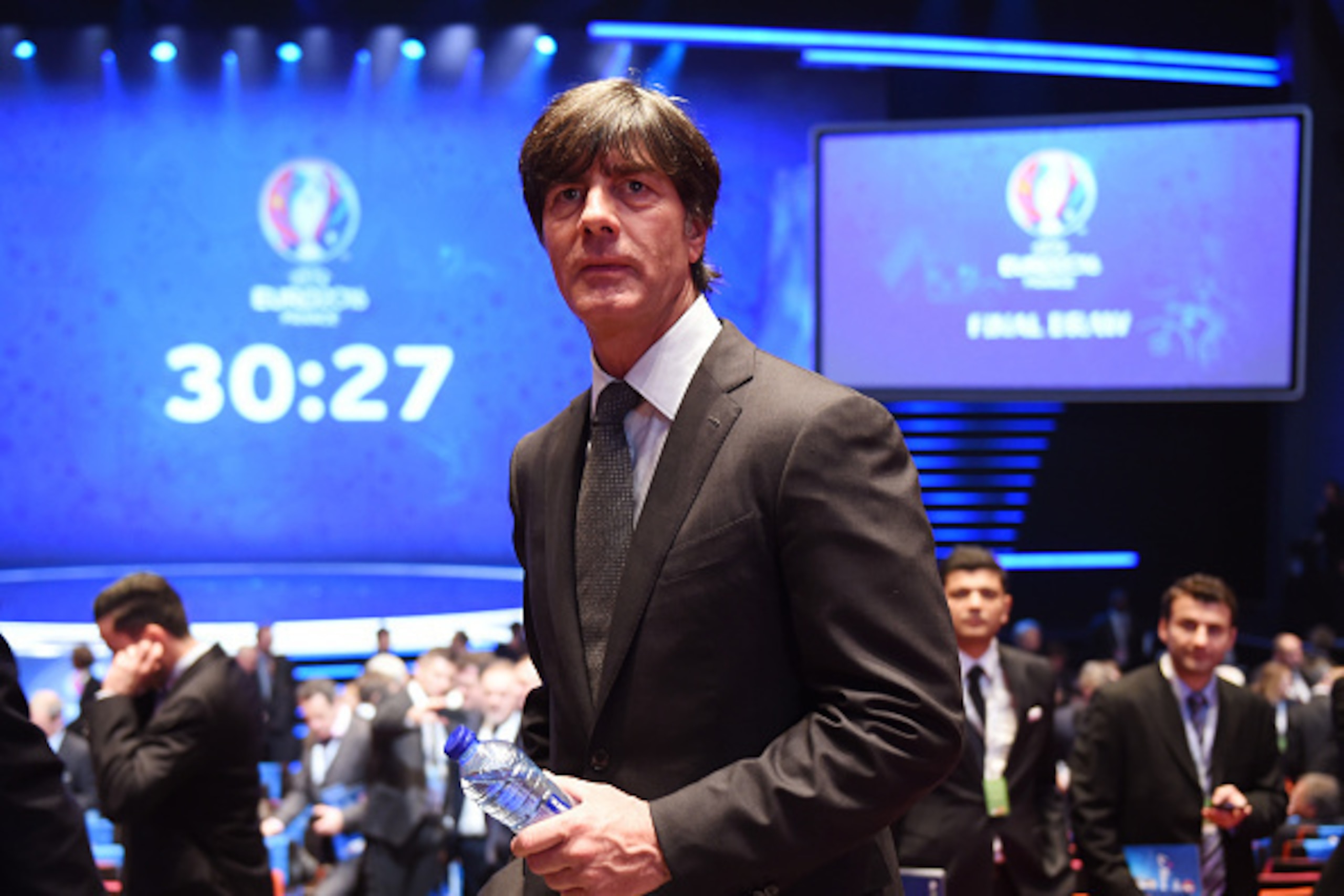 PARIS, FRANCE - DECEMBER 12: Joachim Low Manager of Germany is seen prior to the UEFA Euro 2016 Final Draw Ceremony at Palais des Congres on December 12, 2015 in Paris, France. (Photo by Matthias Hangst/Getty Images) PARIS, FRANCE - DECEMBER 12: Joachim Low Manager of Germany is seen prior to the UEFA Euro 2016 Final Draw Ceremony at Palais des Congres on December 12, 2015 in Paris, France. (Photo by Matthias Hangst/Getty Images)