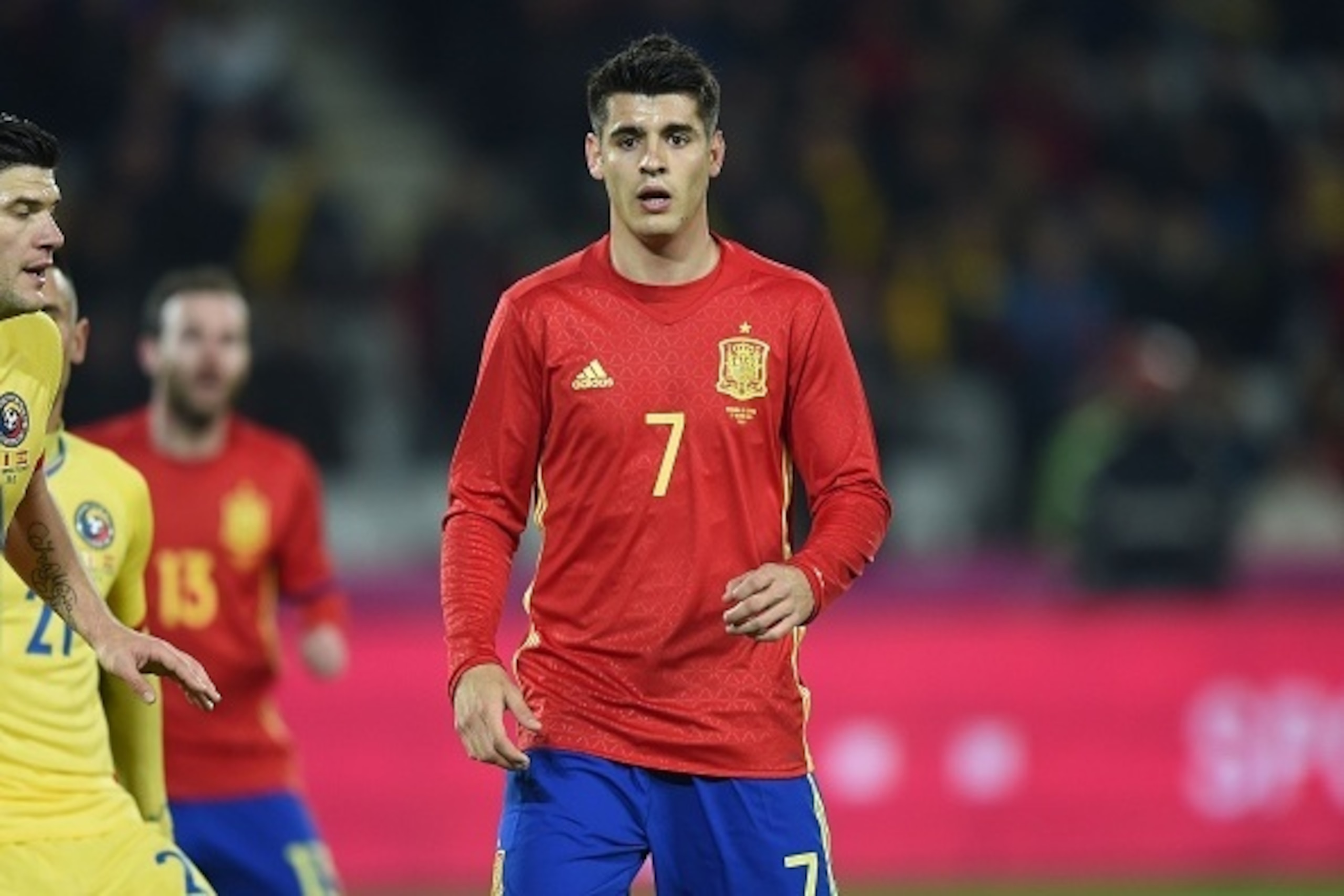 Spain's forward Alvaro Morata runs during the friendly football match between Romania and Spain in Cluj Napoca, Romania on March 27, 2016. / AFP / DANIEL MIHAILESCU (Photo credit should read DANIEL MIHAILESCU/AFP/Getty Images) Spain's forward Alvaro Morata runs during the friendly football match between Romania and Spain in Cluj Napoca, Romania on March 27, 2016. / AFP / DANIEL MIHAILESCU (Photo credit should read DANIEL MIHAILESCU/AFP/Getty Images)