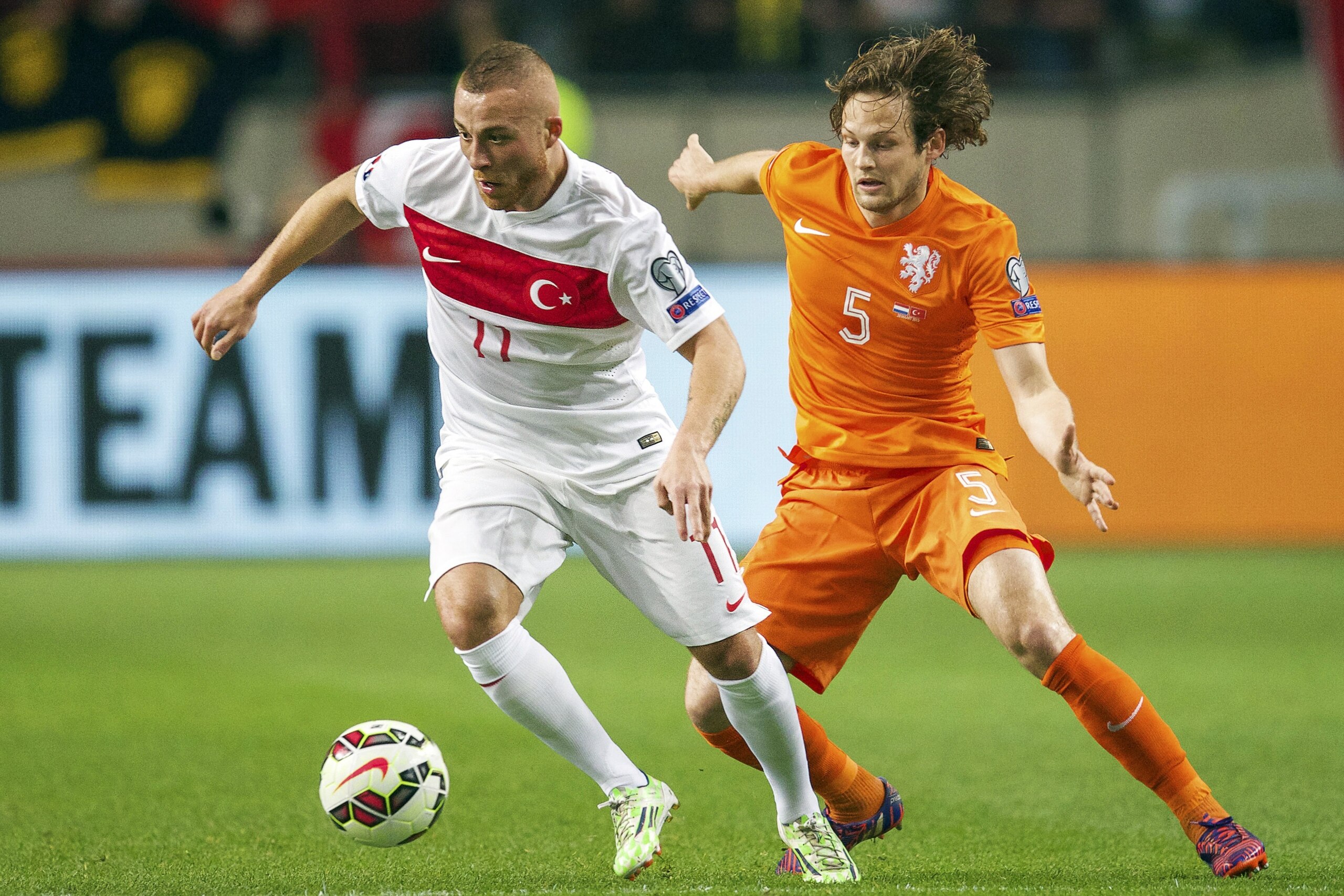 Gokhan Tore in Euro 2016 qualifying action. Gokhan Tore in Euro 2016 qualifying action.