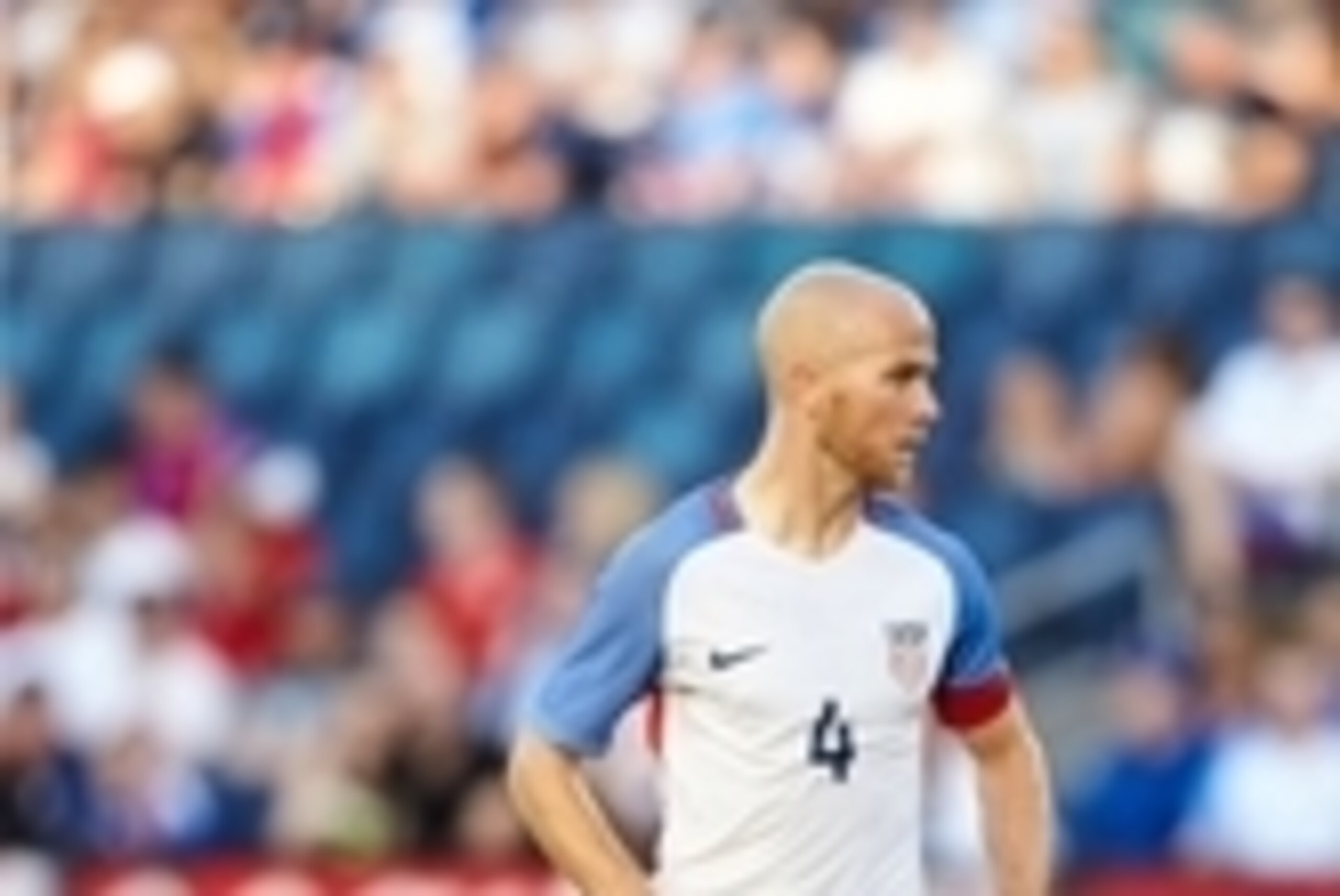 May 28, 2016; Kansas City, KS, USA; US Men's National Team midfielder Michael Bradley (4) with the ball at Children's Mercy Park. Mandatory Credit: Gary Rohman/MLS/USA TODAY Sports