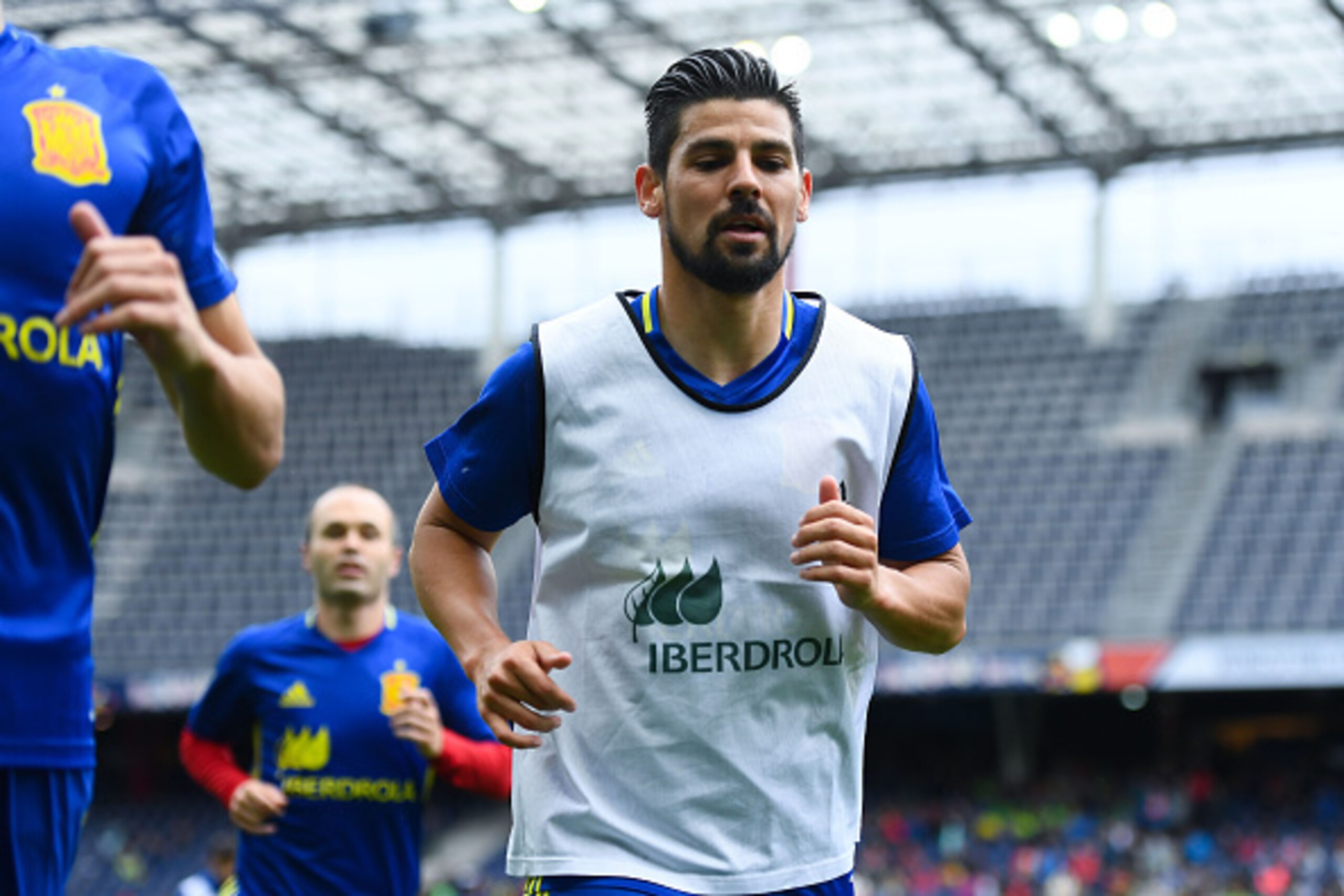 SALZBURG, AUSTRIA - JUNE 01:  Manuel Agudo 'Nolito' of Spain leaves the pitch after the warm up before the kick-off during an international friendly match between Spain and Korea at the Red Bull Arena stadium on June 1, 2016 in Salzburg, Austria.  (Photo 