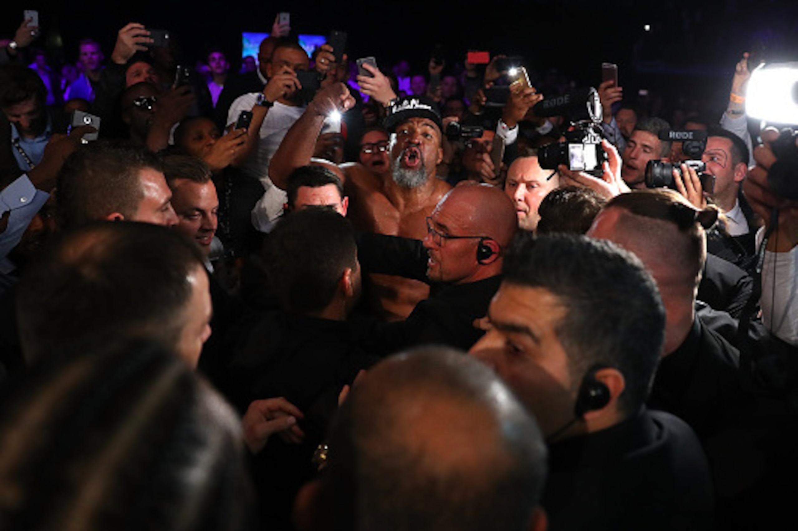 LONDON, ENGLAND - MAY 21:  Shannon Briggs of the United States reacts after the Heavyweight fight between David Haye of England and Arnold Gjergjaj of Switzerland at The O2 Arena on May 21, 2016 in London, England.  (Photo by Richard Heathcote/Getty Image