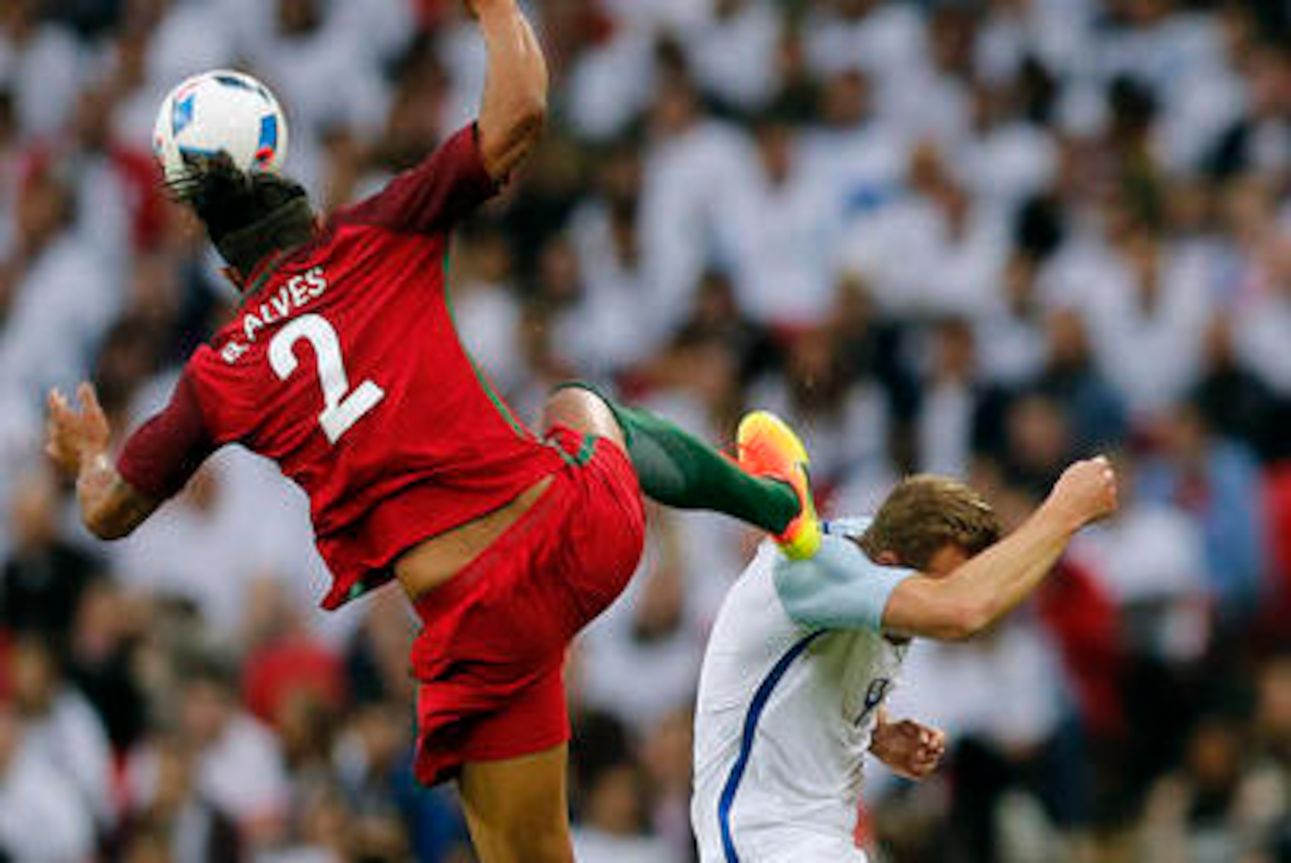 Bruno Alves' stupid and dangerous high boot near Harry Kane's head got him sent off and damaged this game's status as a contest.