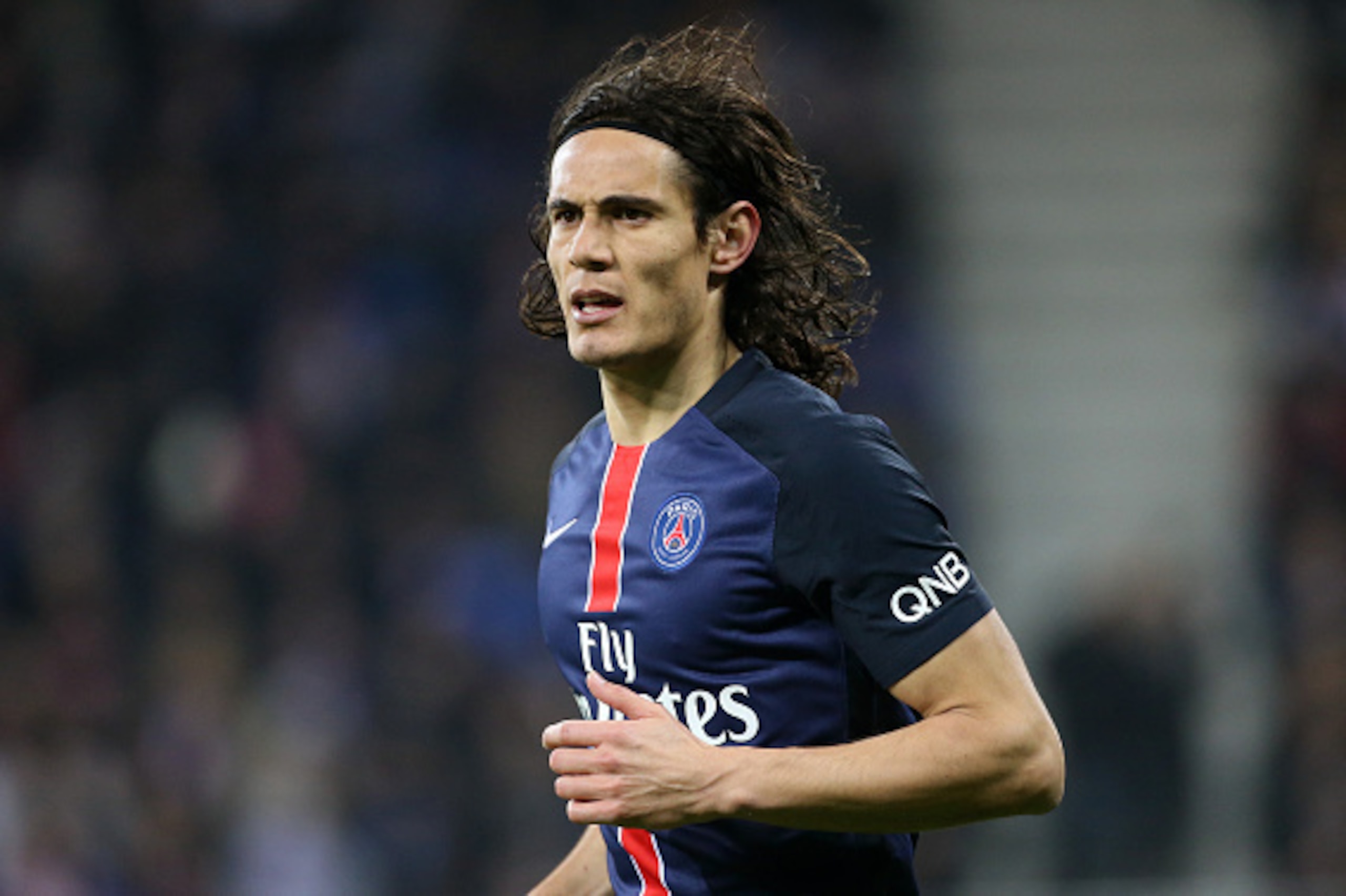 LYON - FEBRUARY 28: Edinson Cavani of PSG looks on during the French Ligue 1 match between Olympique Lyonnais (OL) and Paris Saint-Germain (PSG) at Parc Olympique Lyonnais stadium (Parc OL) on February 28, 2016 in Lyon, France. (Photo by Jean Catuffe/Gett
