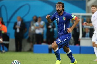 MANAUS, BRAZIL - JUNE 14: Andrea Pirlo of Italy in action during the 2014 FIFA World Cup Brazil Group D match between England and Italy at Arena Amazonia on June 14, 2014 in Manaus, Brazil. (Photo by Jean Catuffe/Getty Images)