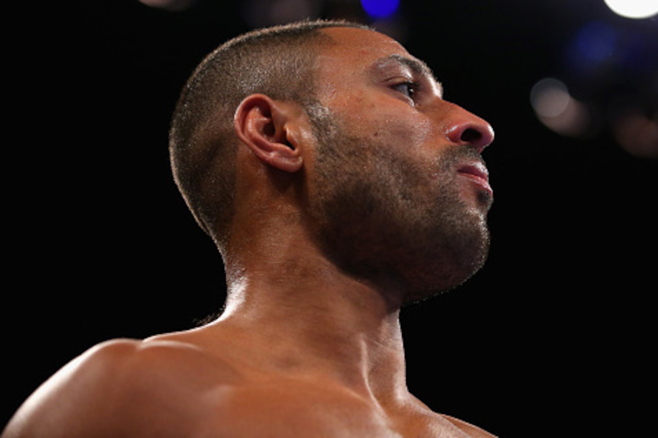 SHEFFIELD, ENGLAND - MARCH 26:  Kell Brook looks on prior to the IBF World Welterweight Championship between Kell Brook and Kevin Bizier at Sheffield Arena on March 26, 2016 in Sheffield, England.  (Photo by Alex Livesey/Getty Images)