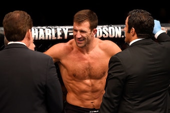 INGLEWOOD, CA - JUNE 04:  Luke Rockhold reacts post bout after losing to Michael Bisping in their UFC middleweight championship bout during the UFC 199 event at The Forum on June 4, 2016 in Inglewood, California.  (Photo by Josh Hedges/Zuffa LLC/Zuffa LLC