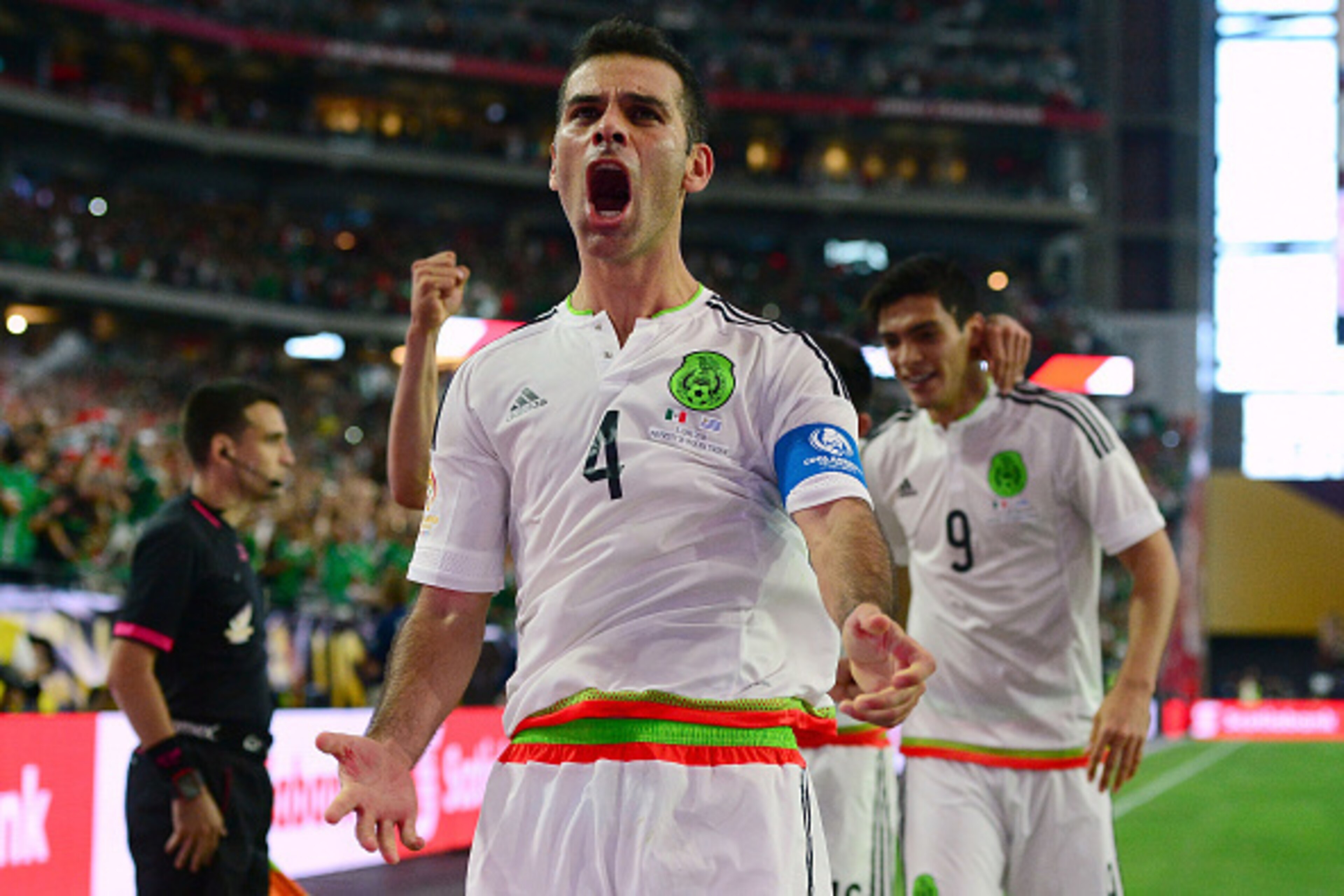 GLENDALE, AZ - JUNE 05:  Rafael Marquez #4 of Mexico celebrates after scoring a goal in the second half during the 2016 Copa America Centenario Group C match against Uruguay at University of Phoenix Stadium on June 5, 2016 in Glendale, Arizona.  (Photo by