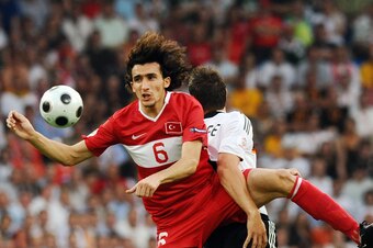 Topal in action for Turkey at Euro 2008
