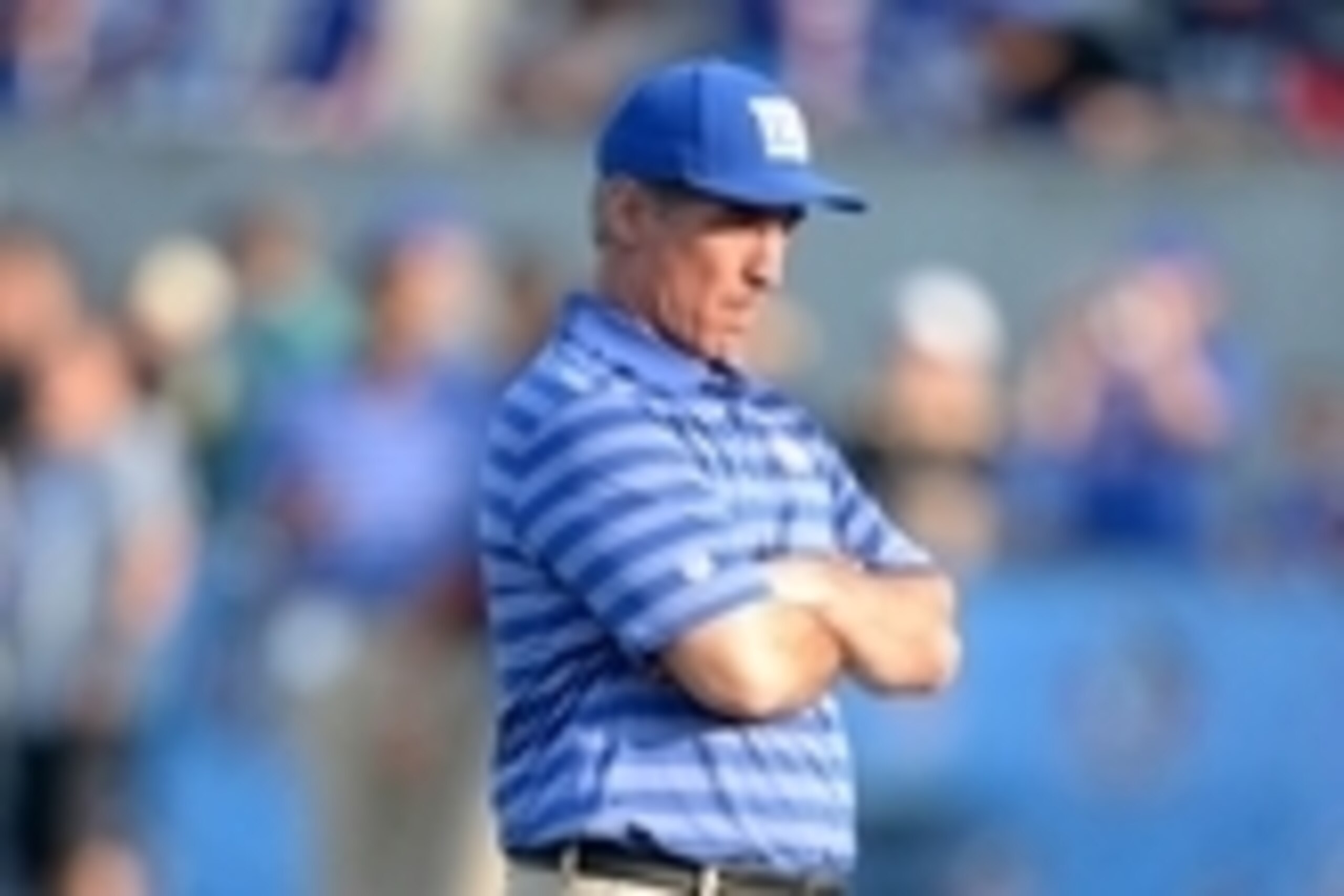 Aug 3, 2014; Canton, OH, USA; New York Giants special teams coordinator Tom Quinn during the 2014 Hall of Fame game against the Buffalo Bills at Fawcett Stadium. Mandatory Credit: Kirby Lee-USA TODAY Sports