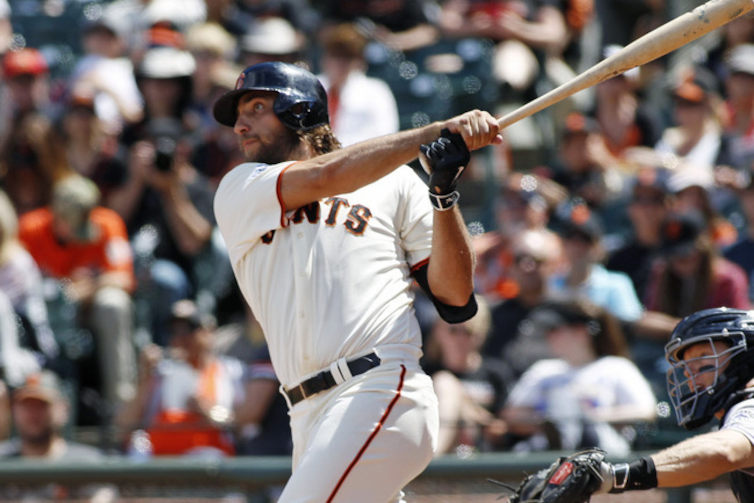Bumgarner's pop has fueled talk that he'll participate in the Home Run Derby. Bumgarner's pop has fueled talk that he'll participate in the Home Run Derby.