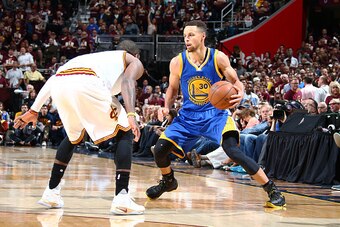 CLEVELAND, OH - JUNE 8: Stephen Curry #30 of the Golden State Warriors handles the ball during the game against the Cleveland Cavaliers during the 2016 NBA Finals Game Three on June 8, 2016 at Quicken Loans Arena in Cleveland, Ohio.  NOTE TO USER: User ex