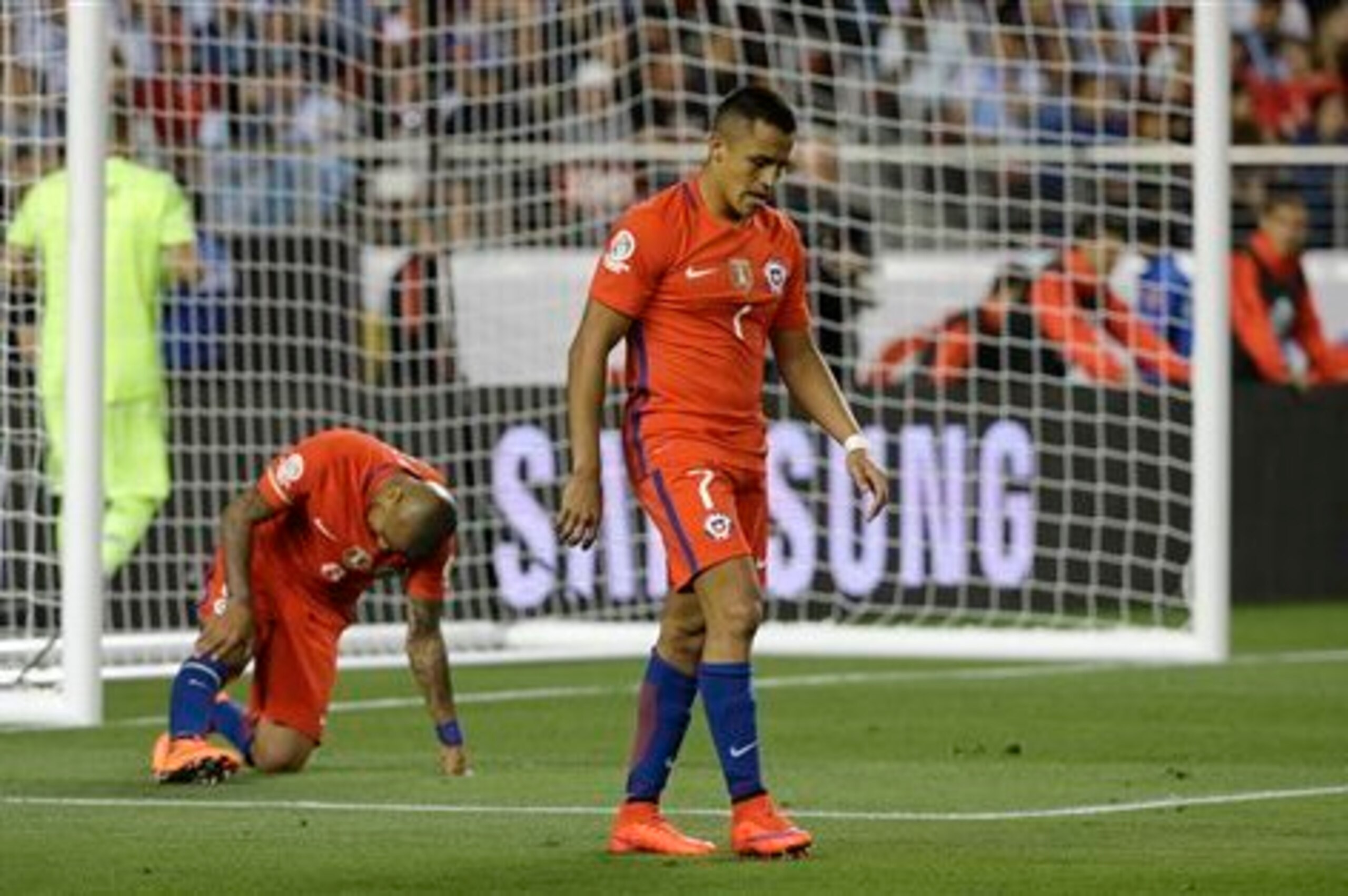 Sanchez appeared fatigued against Argentina. Sanchez appeared fatigued against Argentina.