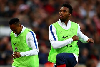 LONDON, ENGLAND - JUNE 02:  Substitutes Daniel Sturridge (R) and Nathaniel Clyne of England warm up during the international friendly match between England and Portugal at Wembley Stadium on June 2, 2016 in London, England.  (Photo by Clive Rose/Getty Ima