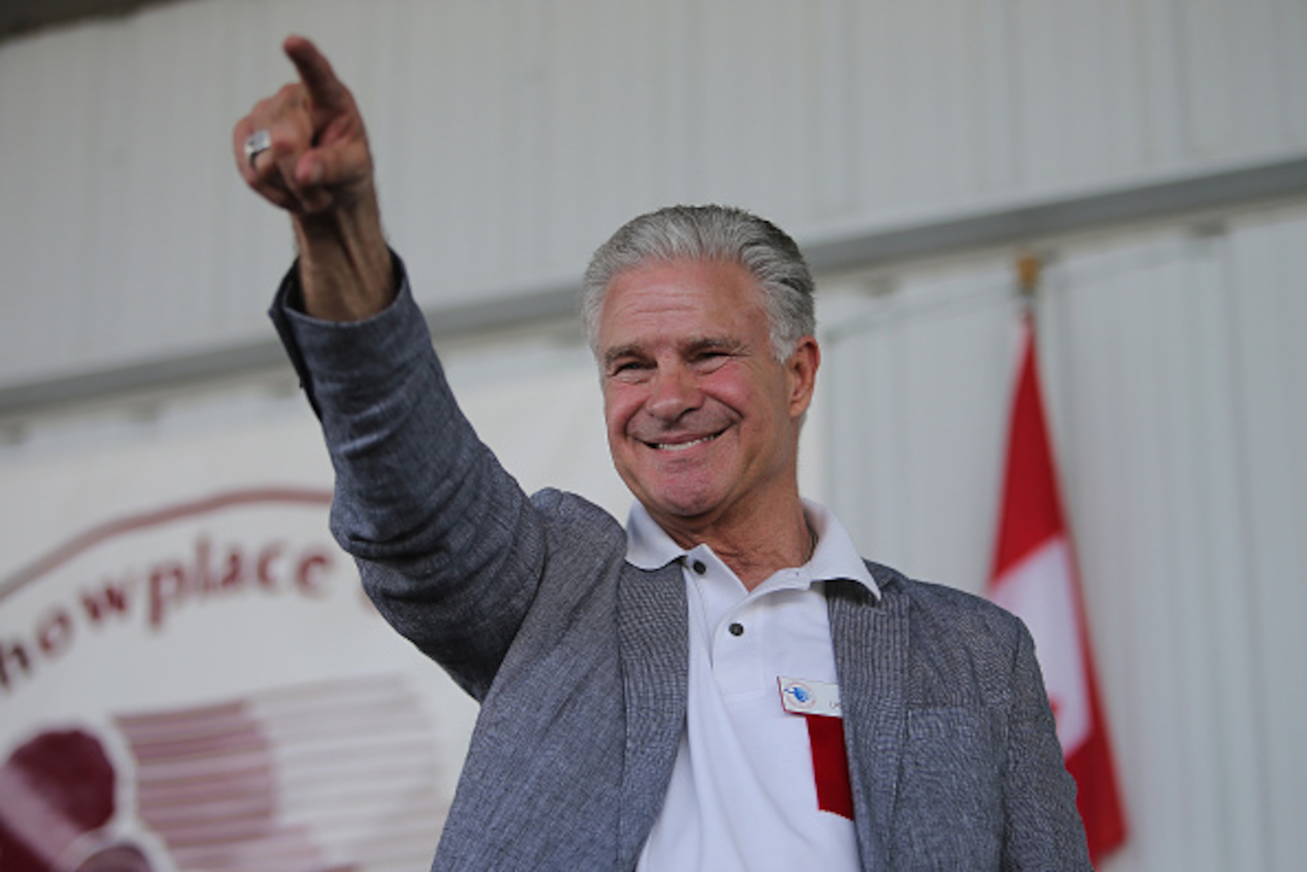 CANASTOTA, NY - JUNE 14: Boxing commentator Jim Lampley speaks during the induction ceremony at the International Boxing Hall of Fame induction Weekend of Champions events on June 14, 2015 in Canastota, New York. (Photo by Alex Menendez/Getty Images)