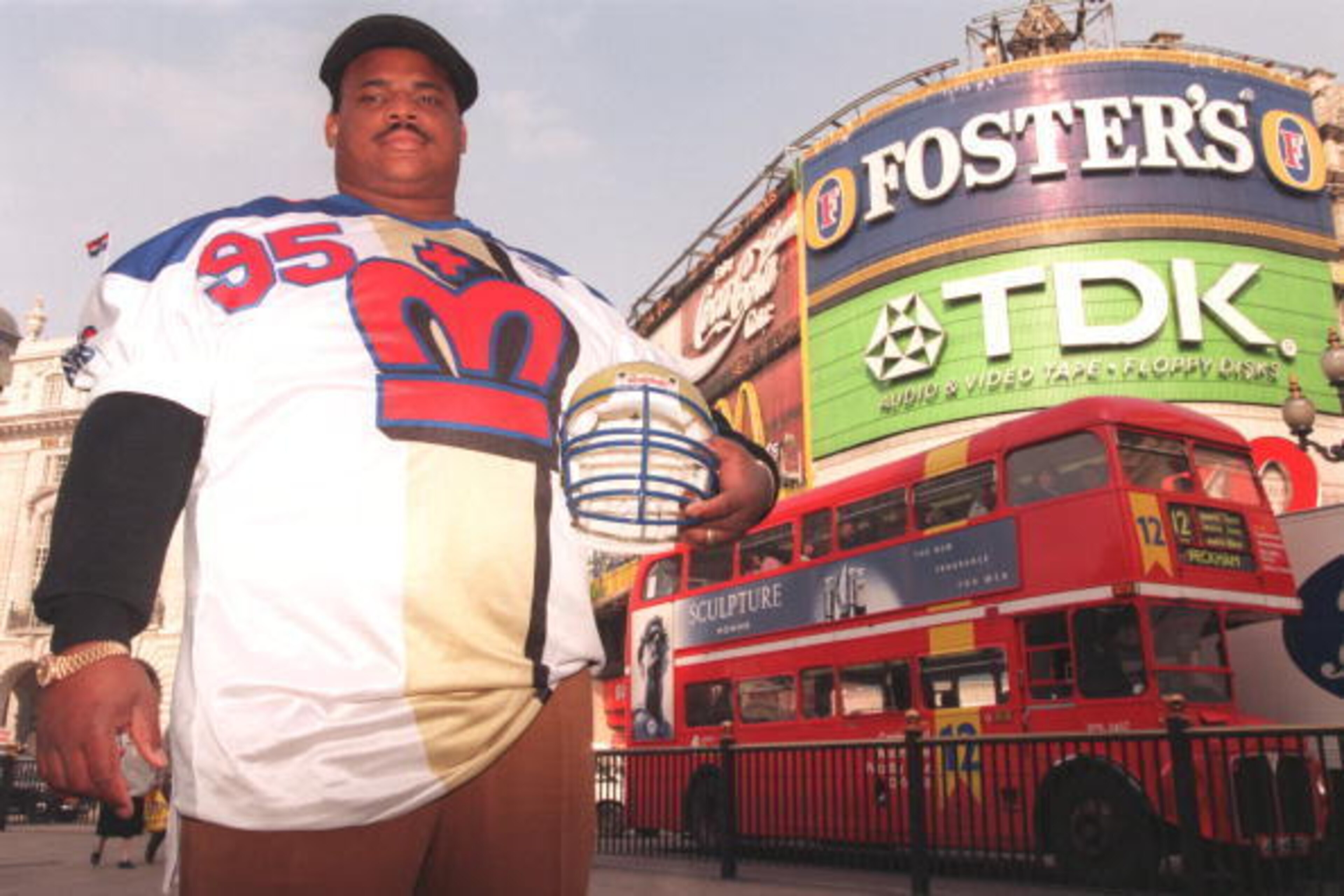 18 Mar 1996:  William ''The Refrigerator'' Perry arrives in London in preparation for his debut for the London Monarchs against the Scottish Claymores on April 14 in the World League of American Football. Mandatory Credit: Gary M. Prior/ALLSPORT