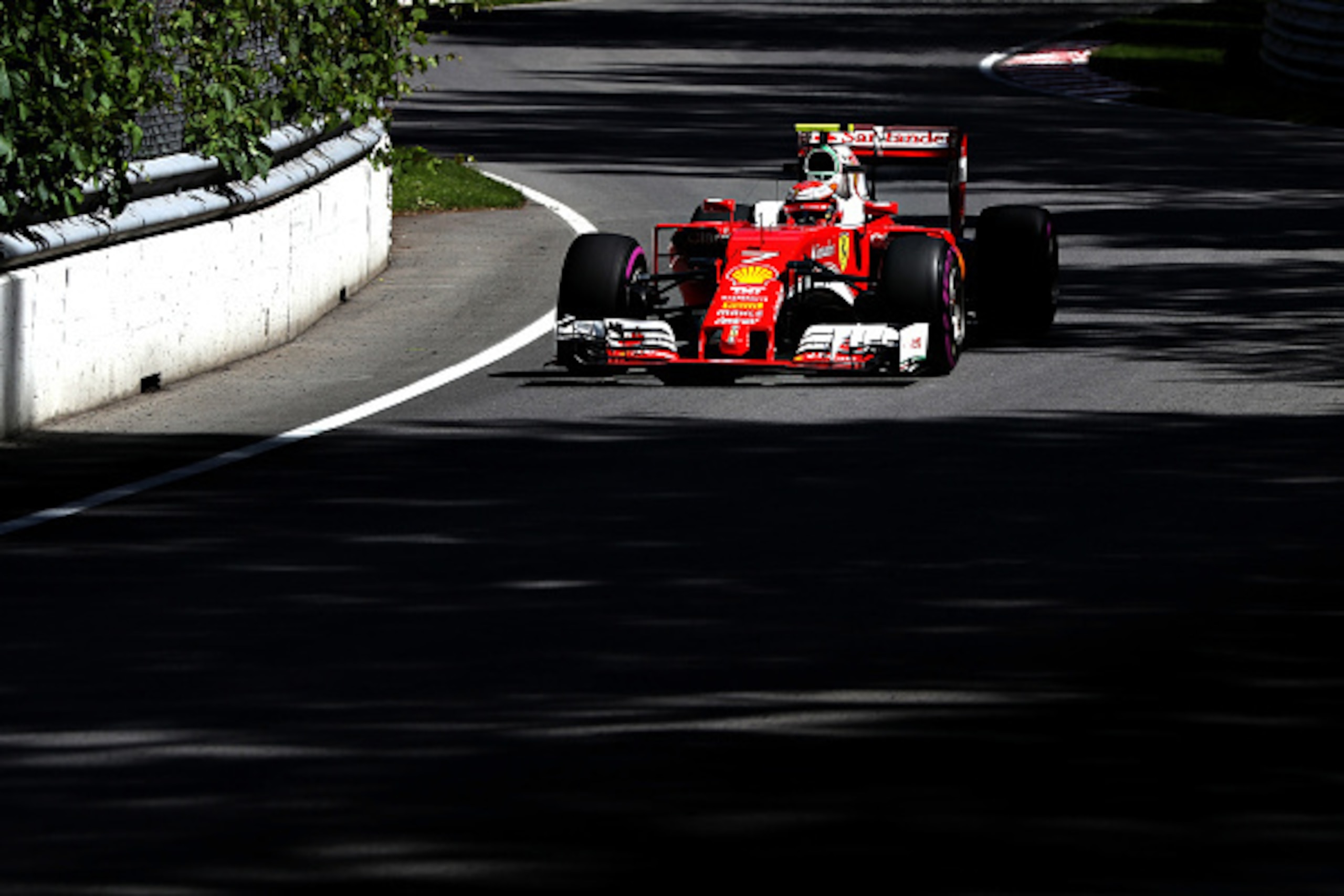 MONTREAL, QC - JUNE 10: Kimi Raikkonen of Finland driving the (7) Scuderia Ferrari SF16-H Ferrari 059/5 turbo (Shell GP) on track during practice for the Canadian Formula One Grand Prix at Circuit Gilles Villeneuve on June 9, 2016 in Montreal, Canada.  (P