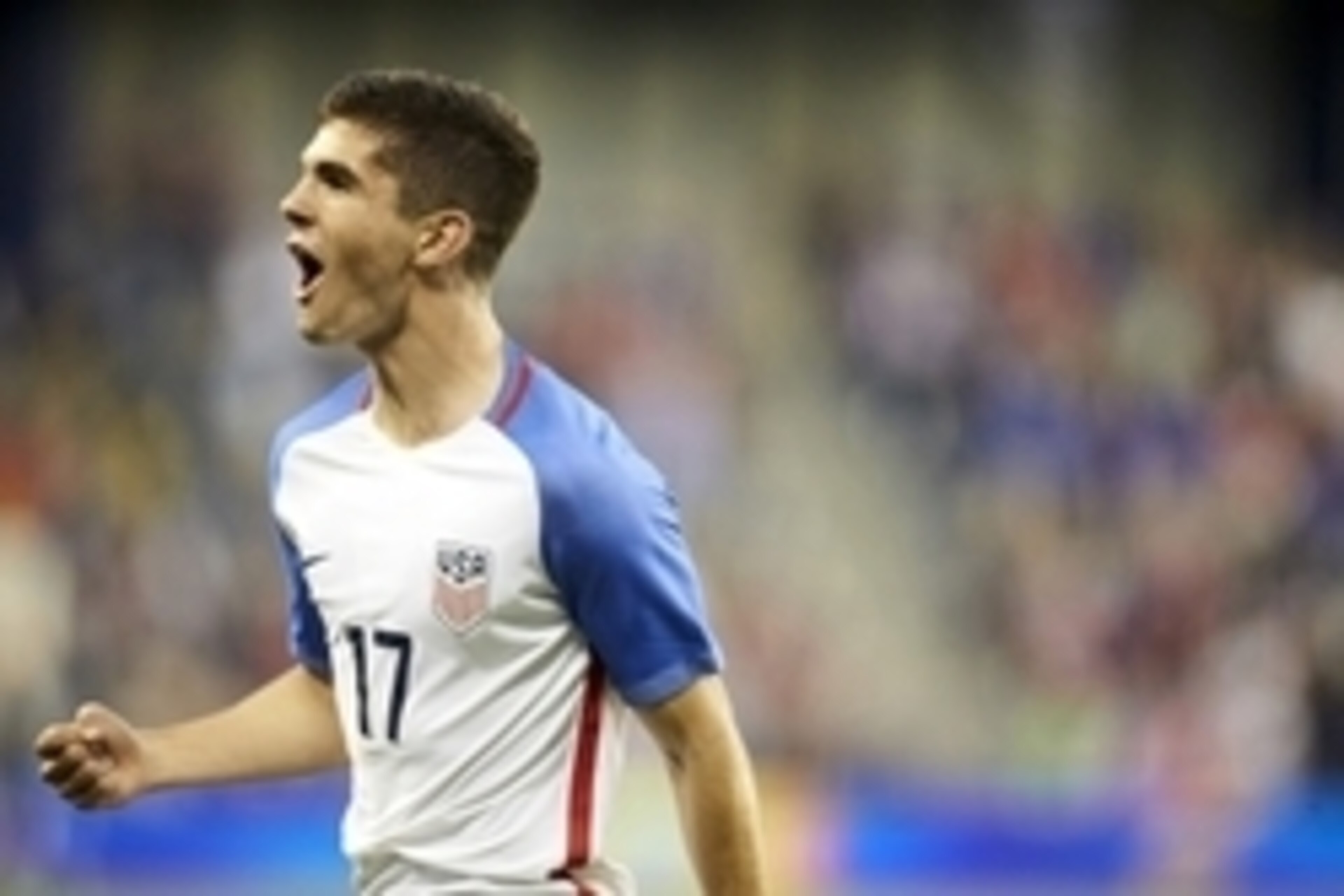 May 28, 2016; Kansas City, KS, USA;  US Men's National Team midfielder Christian Pulisic (17) Celebrates after scoring a goal in the second half at Children's Mercy Park. Mandatory Credit: Gary Rohman/MLS/USA TODAY Sports