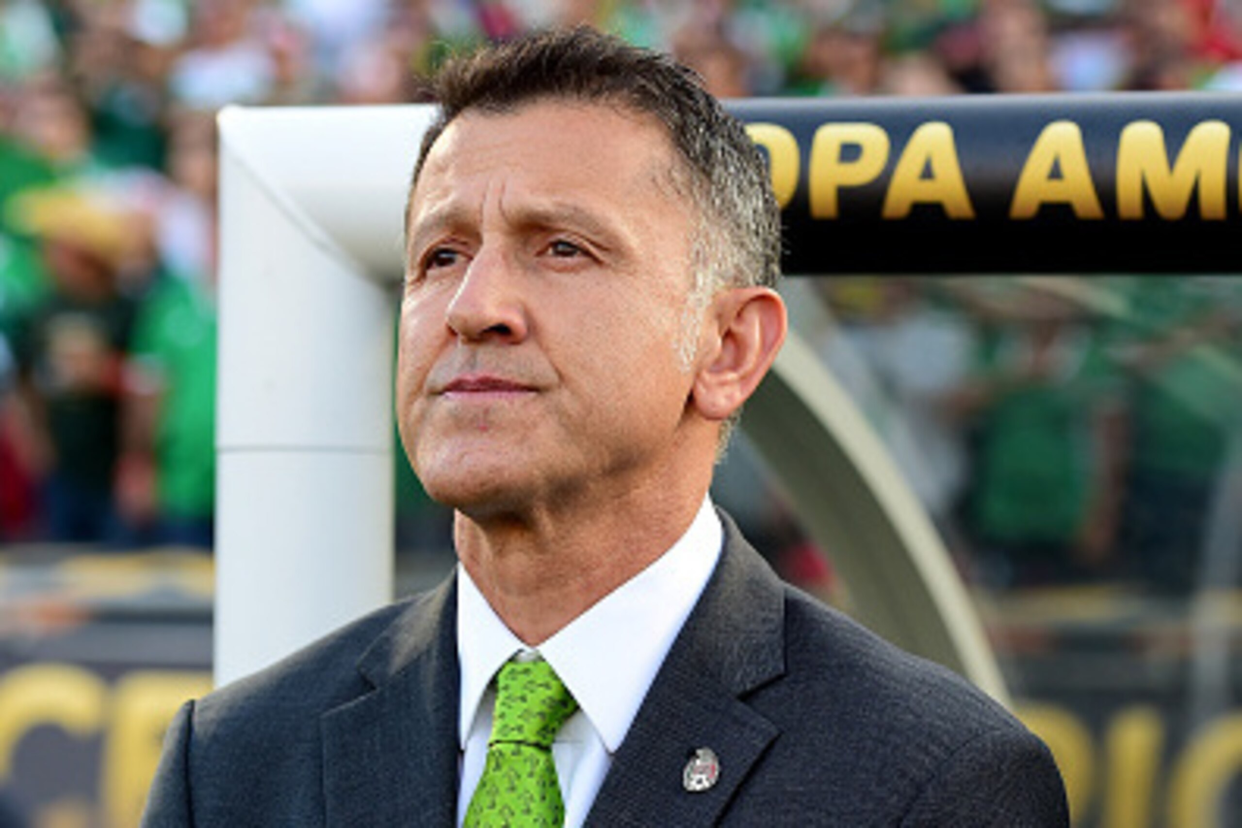 PASADENA, CA - JUNE 09:  Head Coach Juan Carlos Osorio of Mexico waits before the start of play against Jamaica during Copa America Centenario at Rose Bowl on June 9, 2016 in Pasadena, California.  (Photo by Harry How/Getty Images)