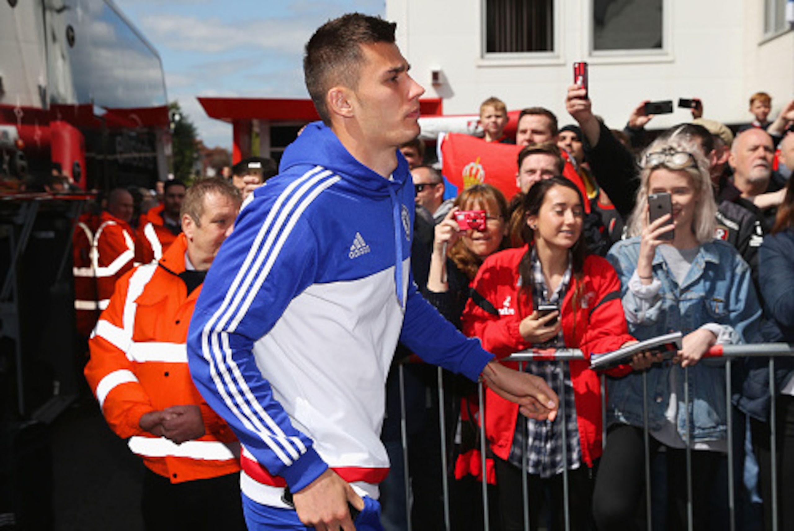 BOURNEMOUTH, ENGLAND - APRIL 23: Matt Miazga of Chelsea arrives prior to the Barclays Premier League match between A.F.C. Bournemouth and Chelsea at the Vitality Stadium on April 23, 2016 in Bournemouth, United Kingdom.  (Photo by Steve Bardens/Getty Imag