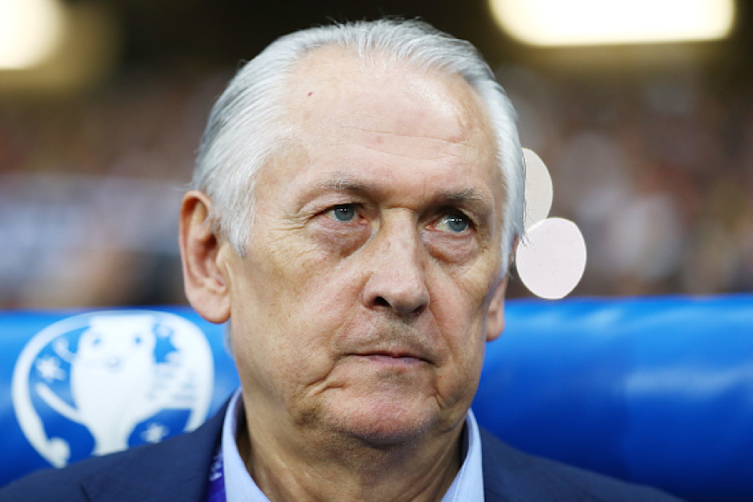 LILLE, FRANCE - JUNE 12: Mykhailo Fomenko head coach of Ukraine is seen prior to the UEFA EURO 2016 Group C match between Germany and Ukraine at Stade Pierre-Mauroy on June 12, 2016 in Lille, France. (Photo by Clive Mason/Getty Images) LILLE, FRANCE - JUNE 12: Mykhailo Fomenko head coach of Ukraine is seen prior to the UEFA EURO 2016 Group C match between Germany and Ukraine at Stade Pierre-Mauroy on June 12, 2016 in Lille, France. (Photo by Clive Mason/Getty Images)