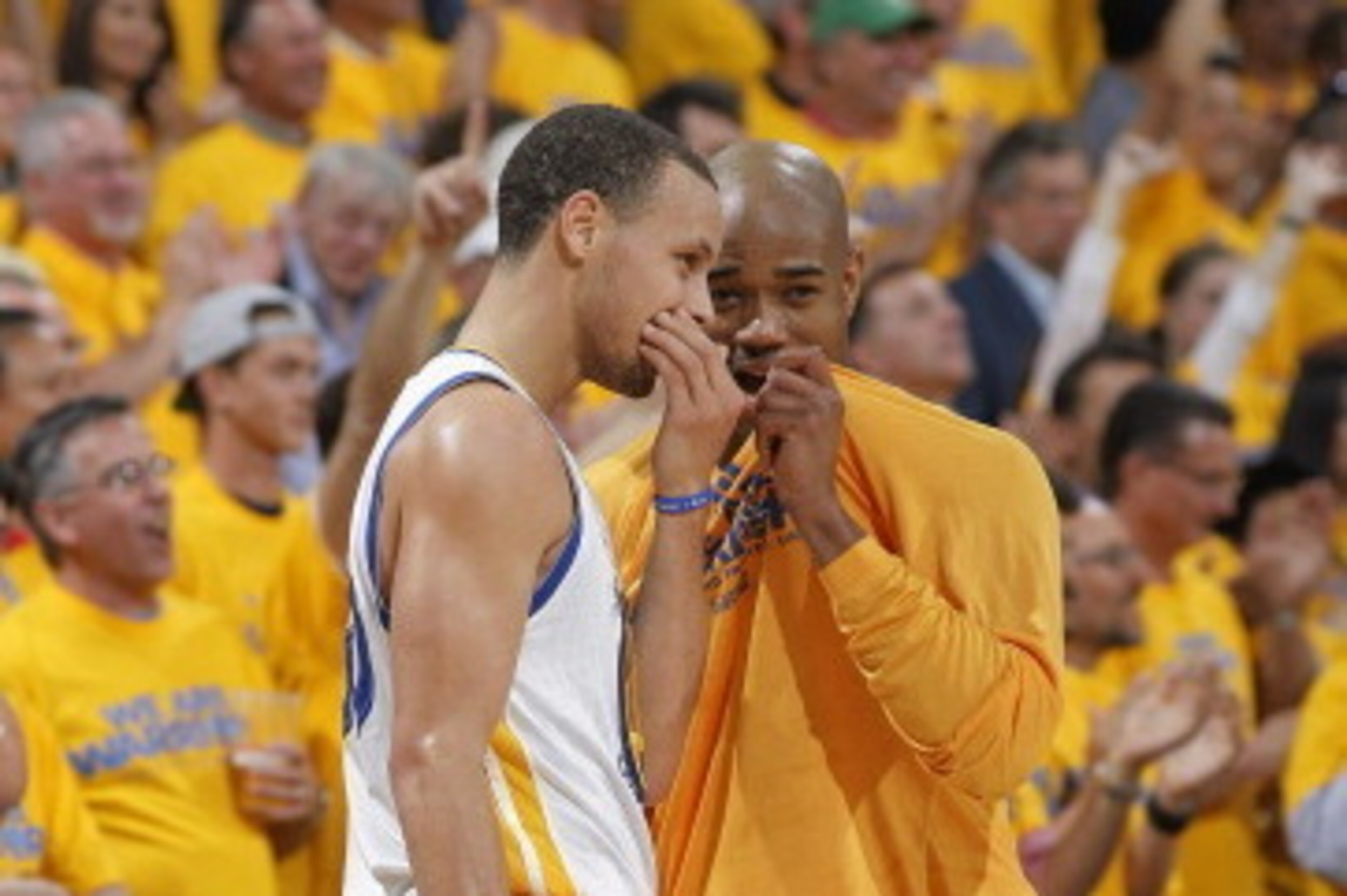 OAKLAND, CA - APRIL 28: Stephen Curry #30 and Jarrett Jack #2 of the Golden State Warriors talk while playing the Denver Nuggets in Game Four of the Western Conference Quarterfinals during the 2013 NBA Playoffs on April 28, 2013 at Oracle Arena in Oakland OAKLAND, CA - APRIL 28: Stephen Curry #30 and Jarrett Jack #2 of the Golden State Warriors talk while playing the Denver Nuggets in Game Four of the Western Conference Quarterfinals during the 2013 NBA Playoffs on April 28, 2013 at Oracle Arena in Oakland